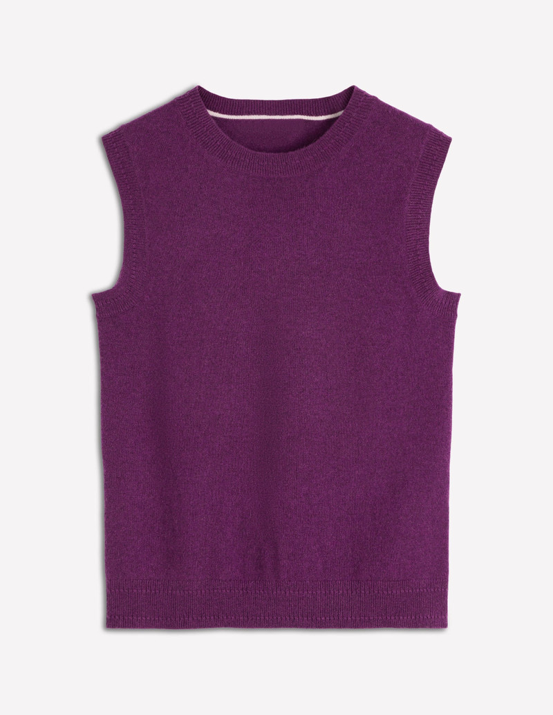 Eva Cashmere Vest-Plum Melange 7