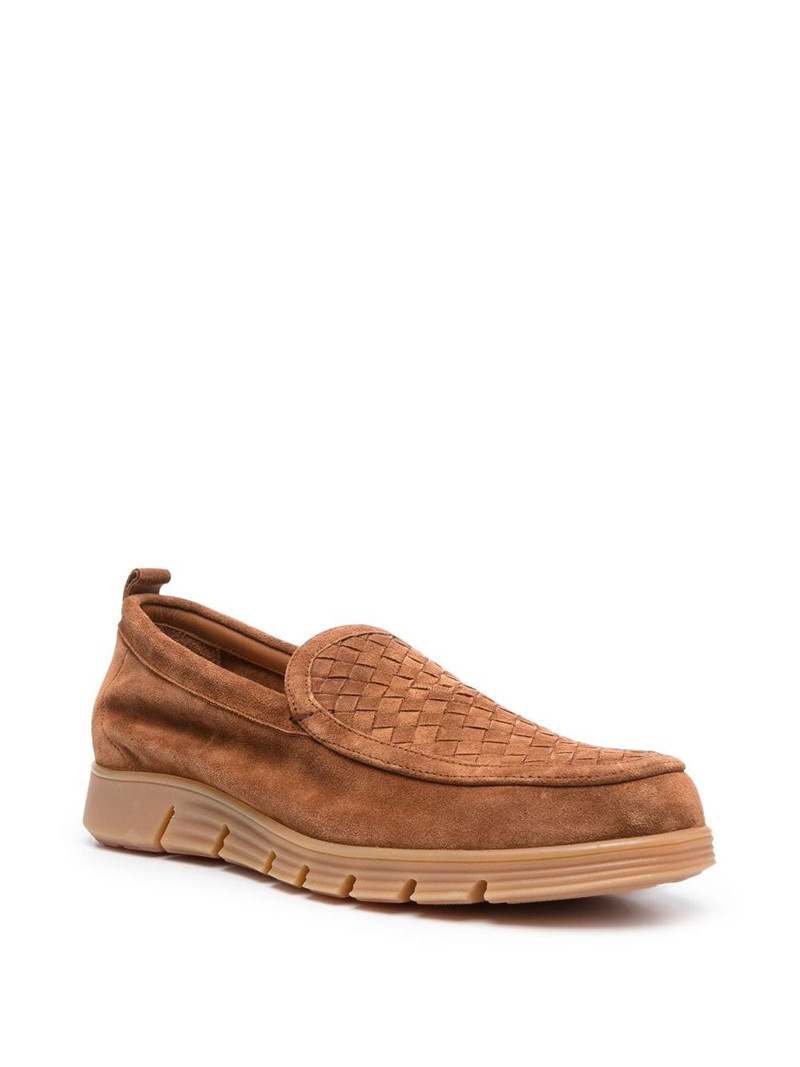 Etro interwoven-panel leather loafers outlook
