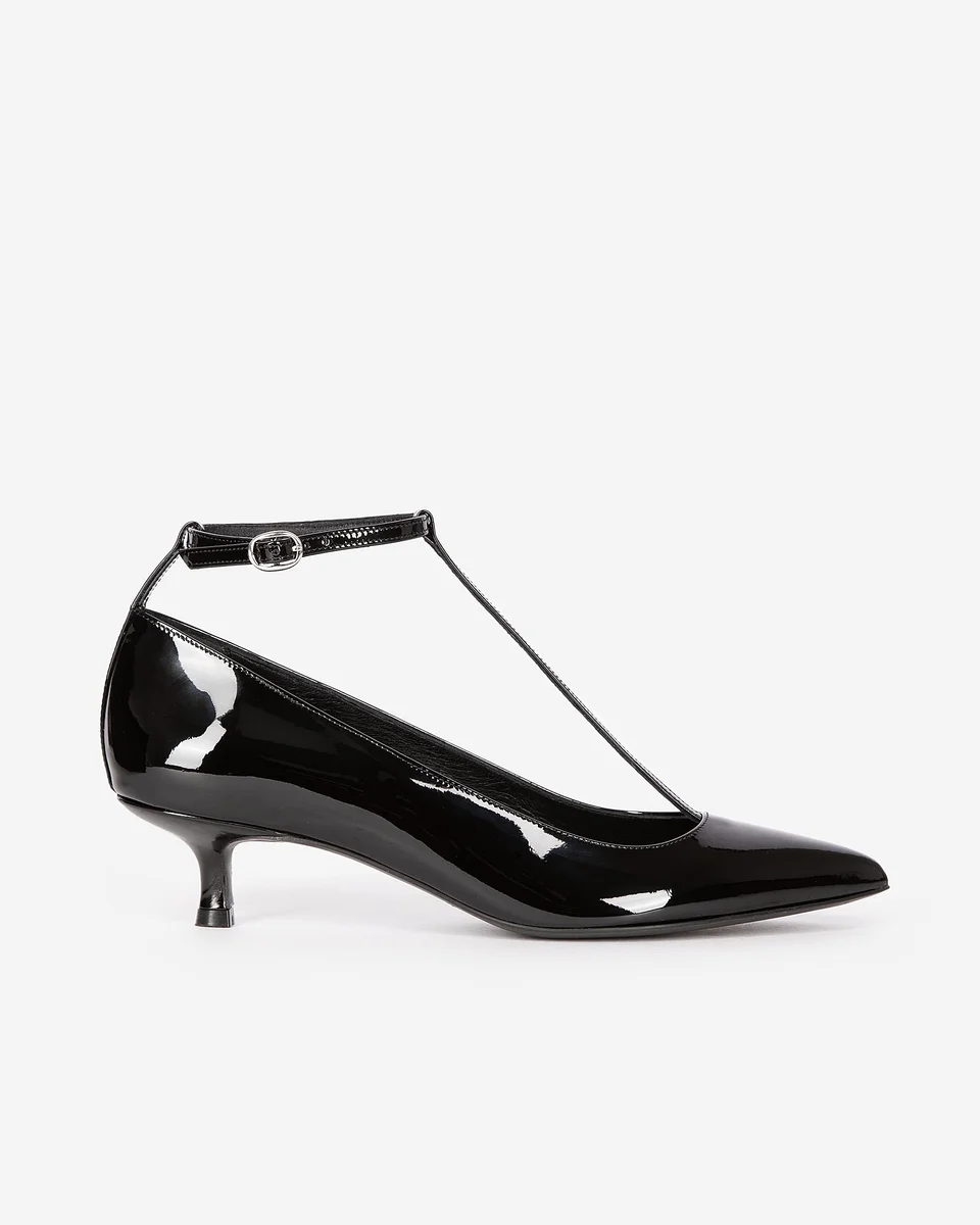 HEELED PUMPS WITH BLACK STRAP - 1