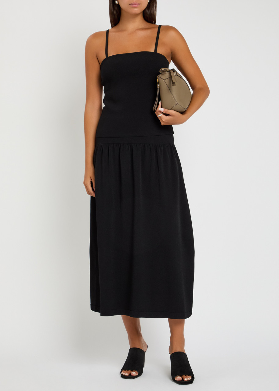 Vince Pleated Stretch-knit Midi Skirt - 4