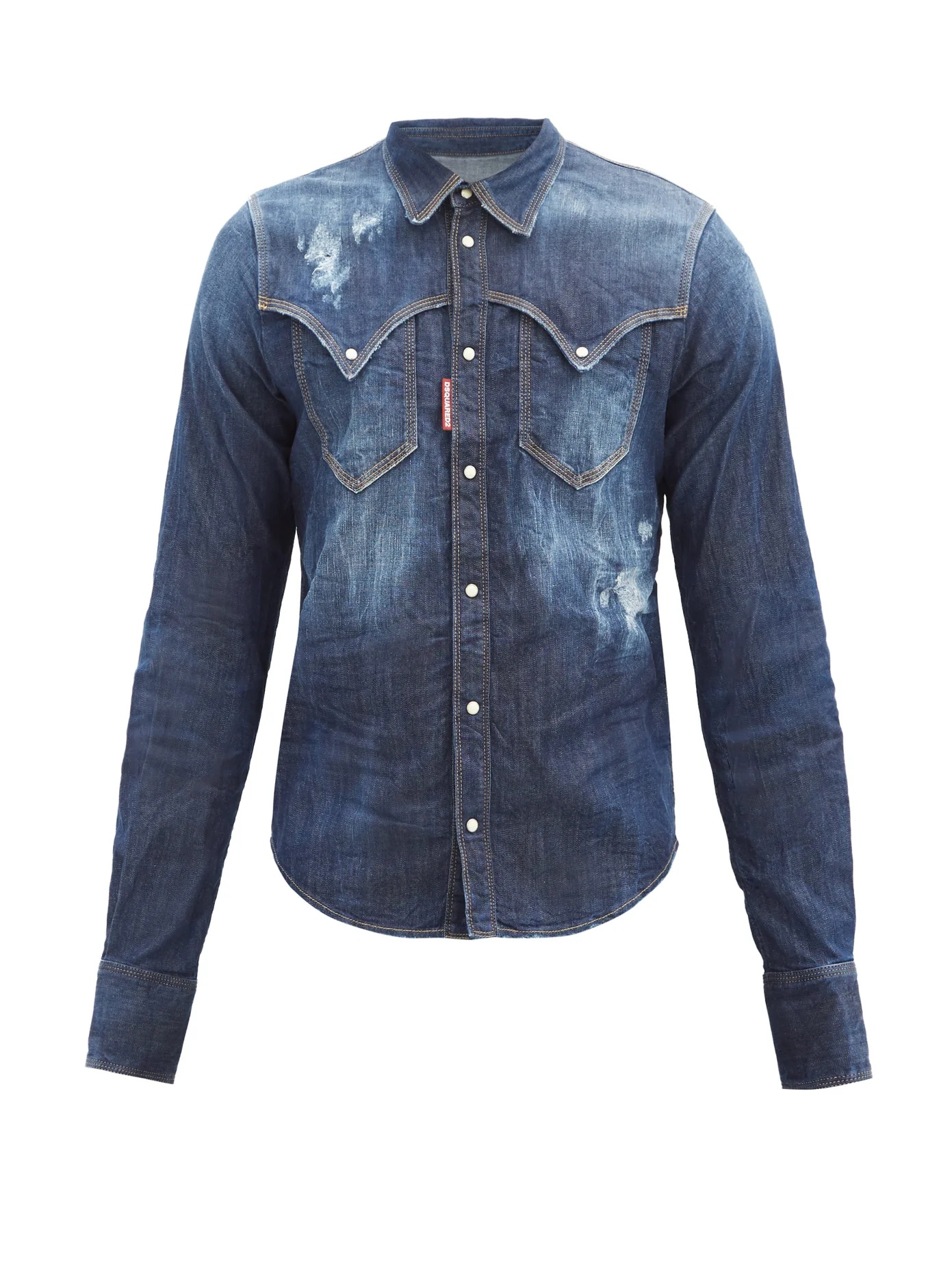 Distressed denim shirt - 1