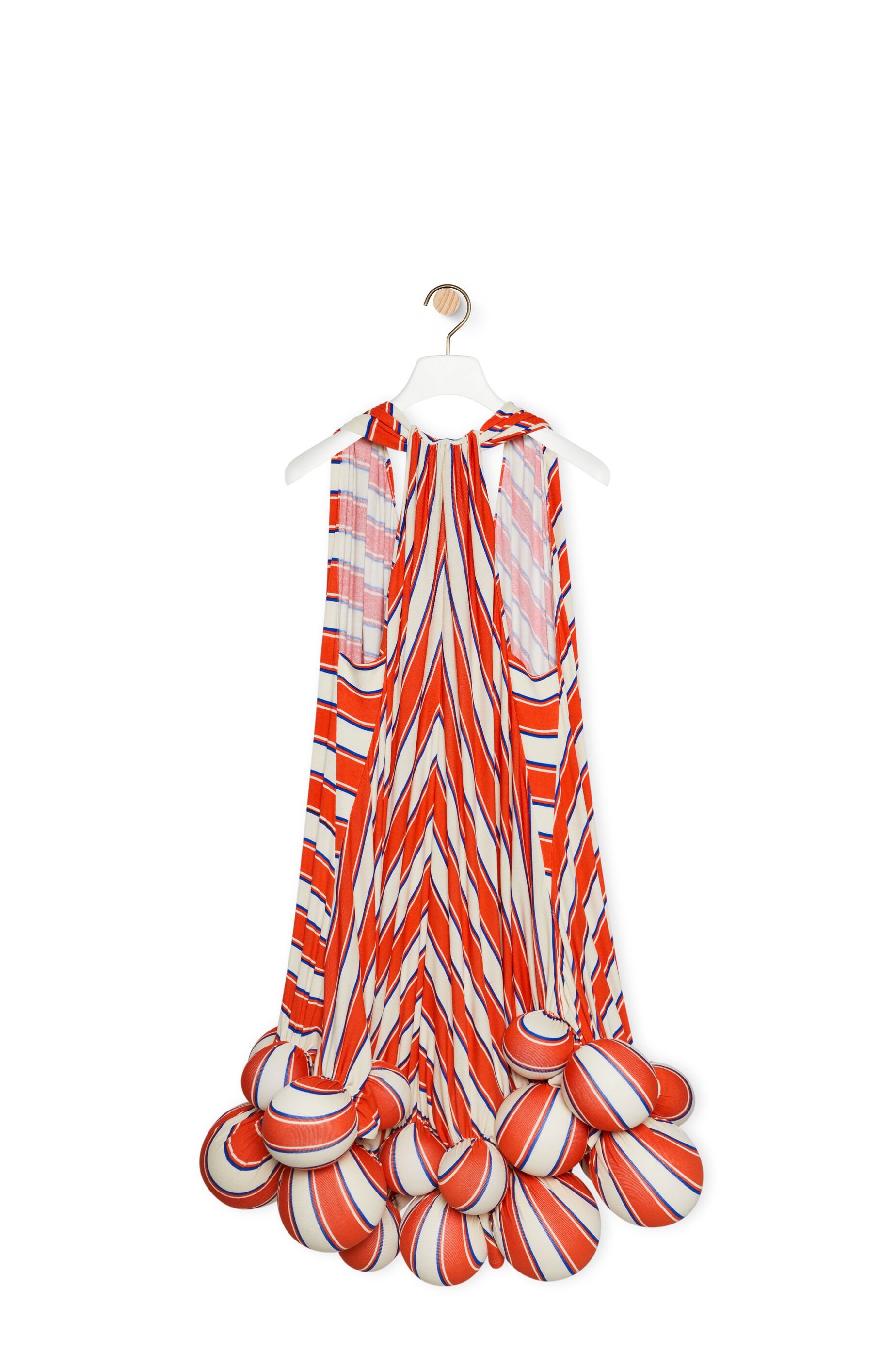 Stripe pom pom dress in viscose - 2
