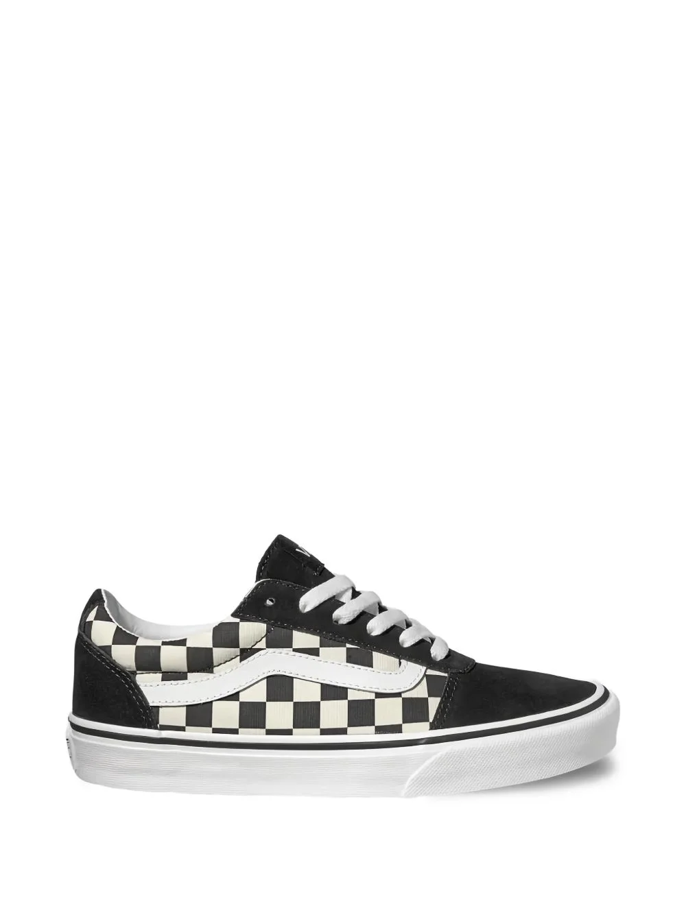 checkerboard stripe sneakers - 1