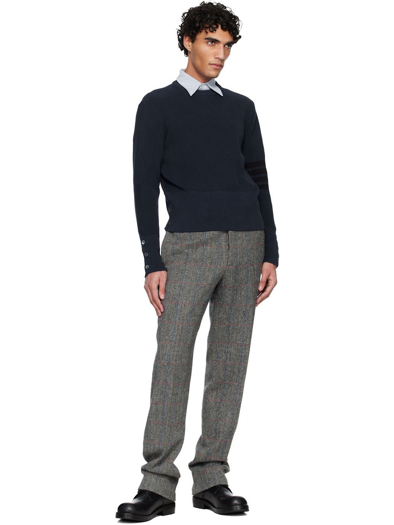 Thom Browne Navy Cotton Cardigan Stitch 4-Bar Sweater outlook