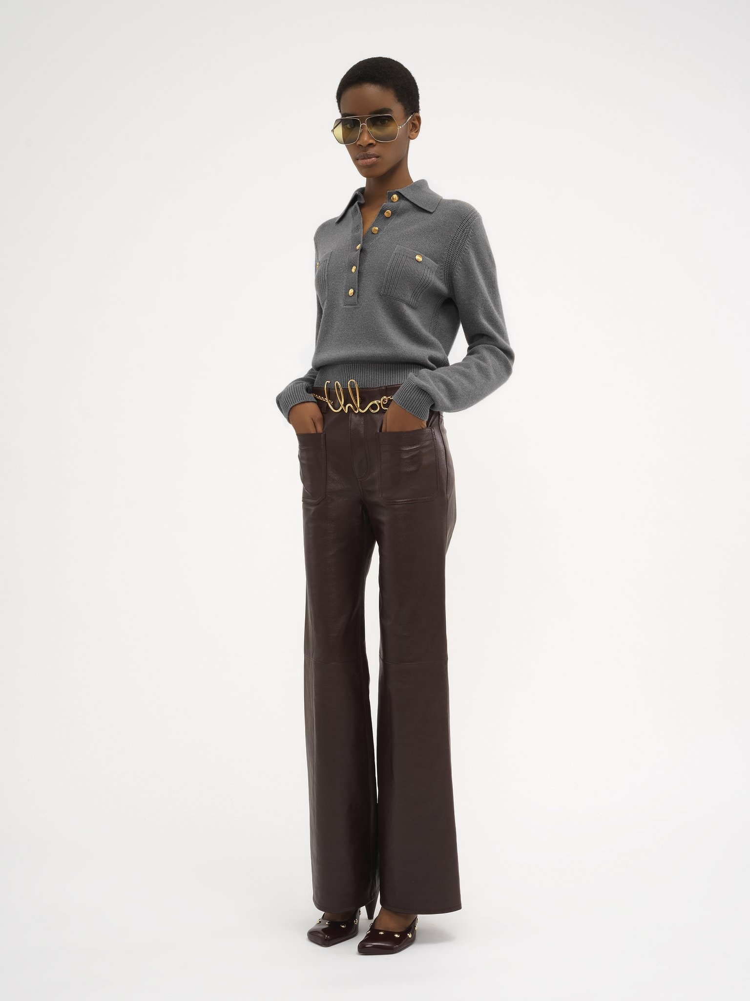 POLO SWEATER IN WOOL & CASHMERE - 3