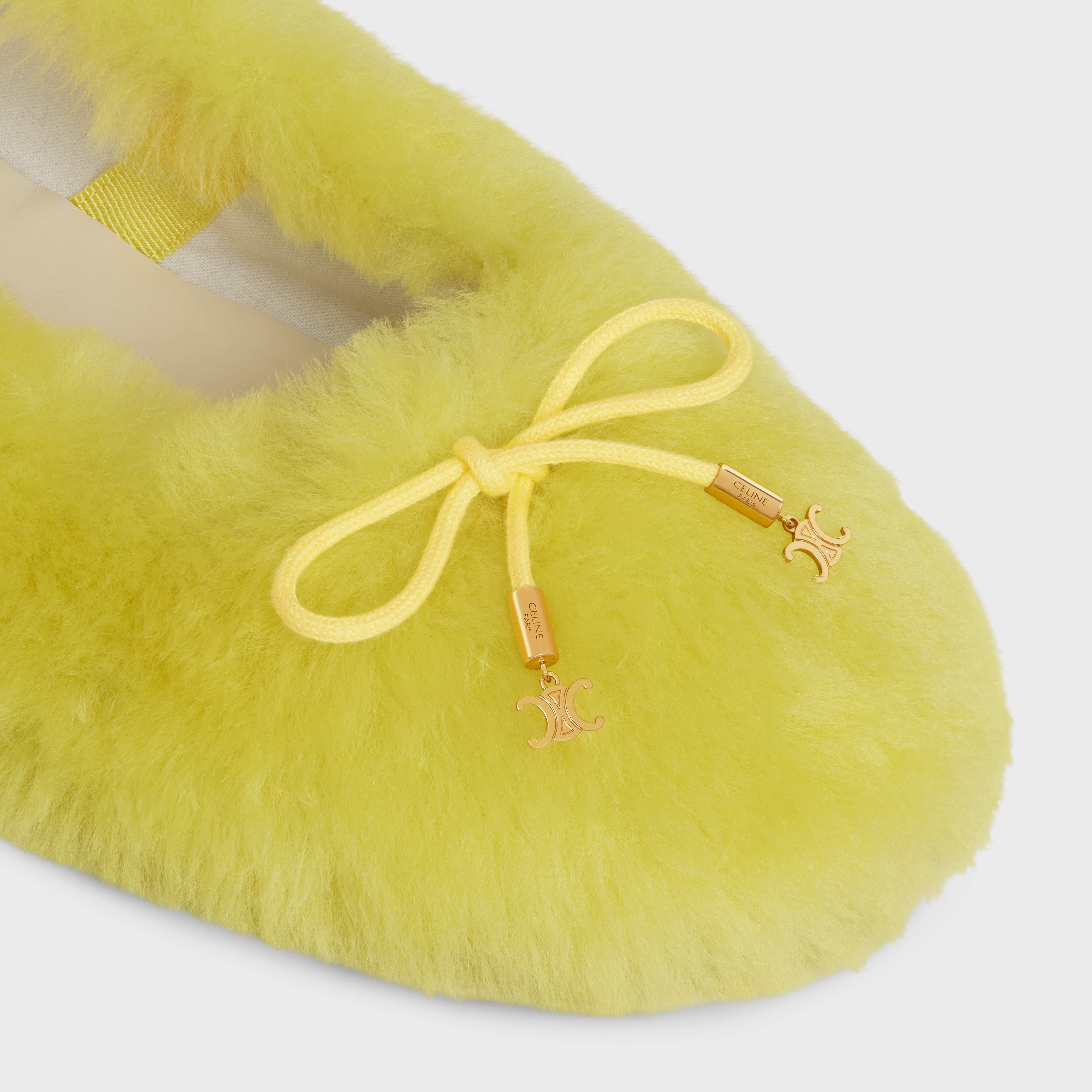 LES BALLERINES CELINE BALLERINA WITH LACES in SHEARLING - 4