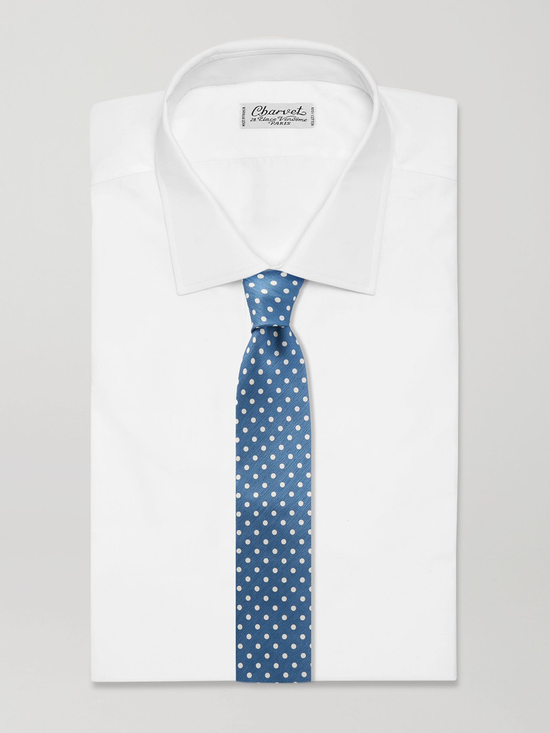 TOM FORD 8cm Polka-Dot Silk-Jacquard Tie Blue outlook
