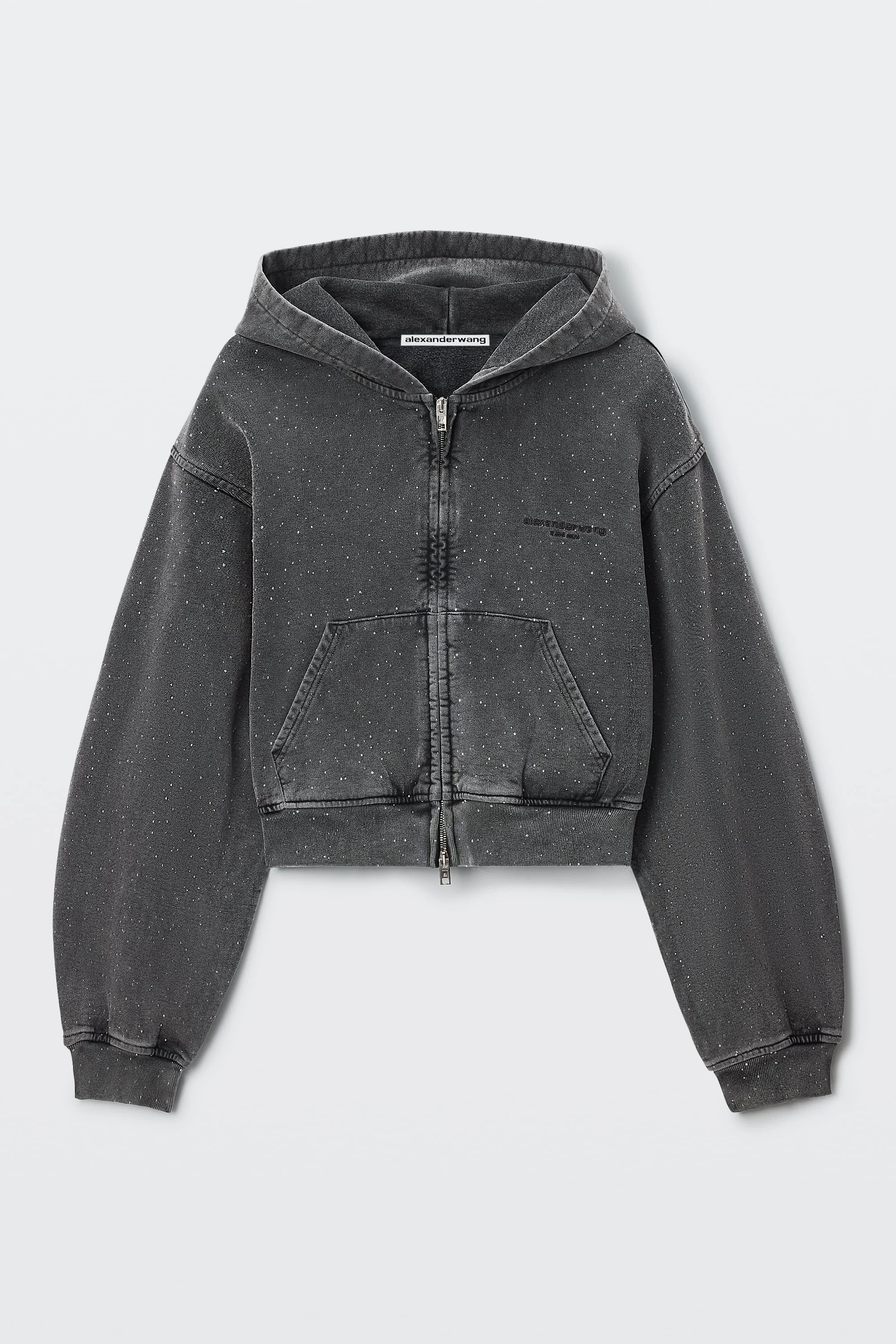 CRYSTAL HOTFIX ZIP UP HOODIE - 1