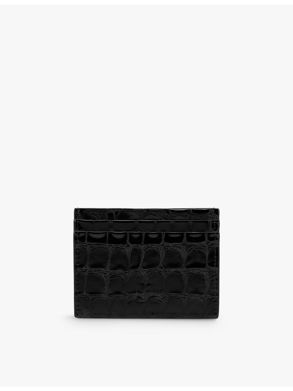 Loubi54 brand-embossed leather card holder - 4