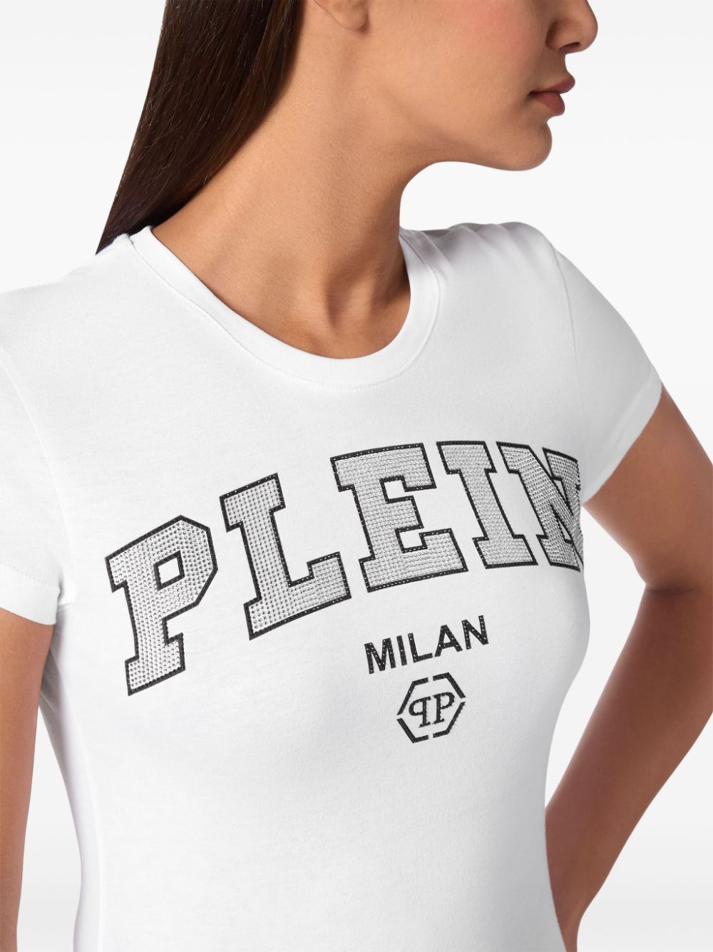 crystal-logo cotton t-shirt - 3
