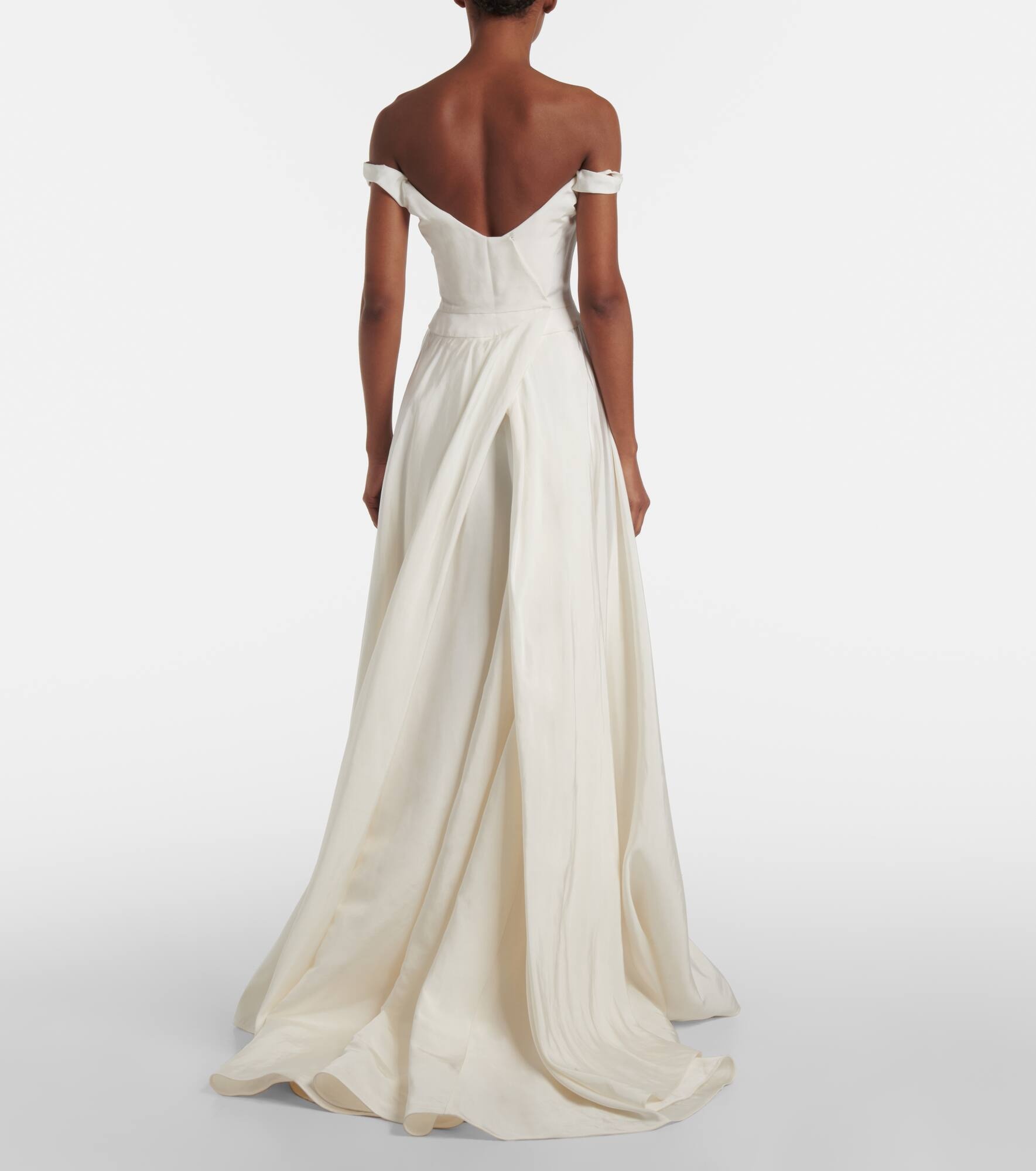 Bridal Tabitha off-shoulder faille gown - 3