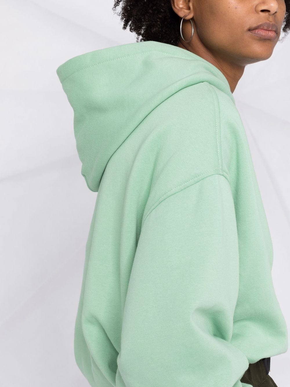 cropped embroidered-motif hoodie - 3