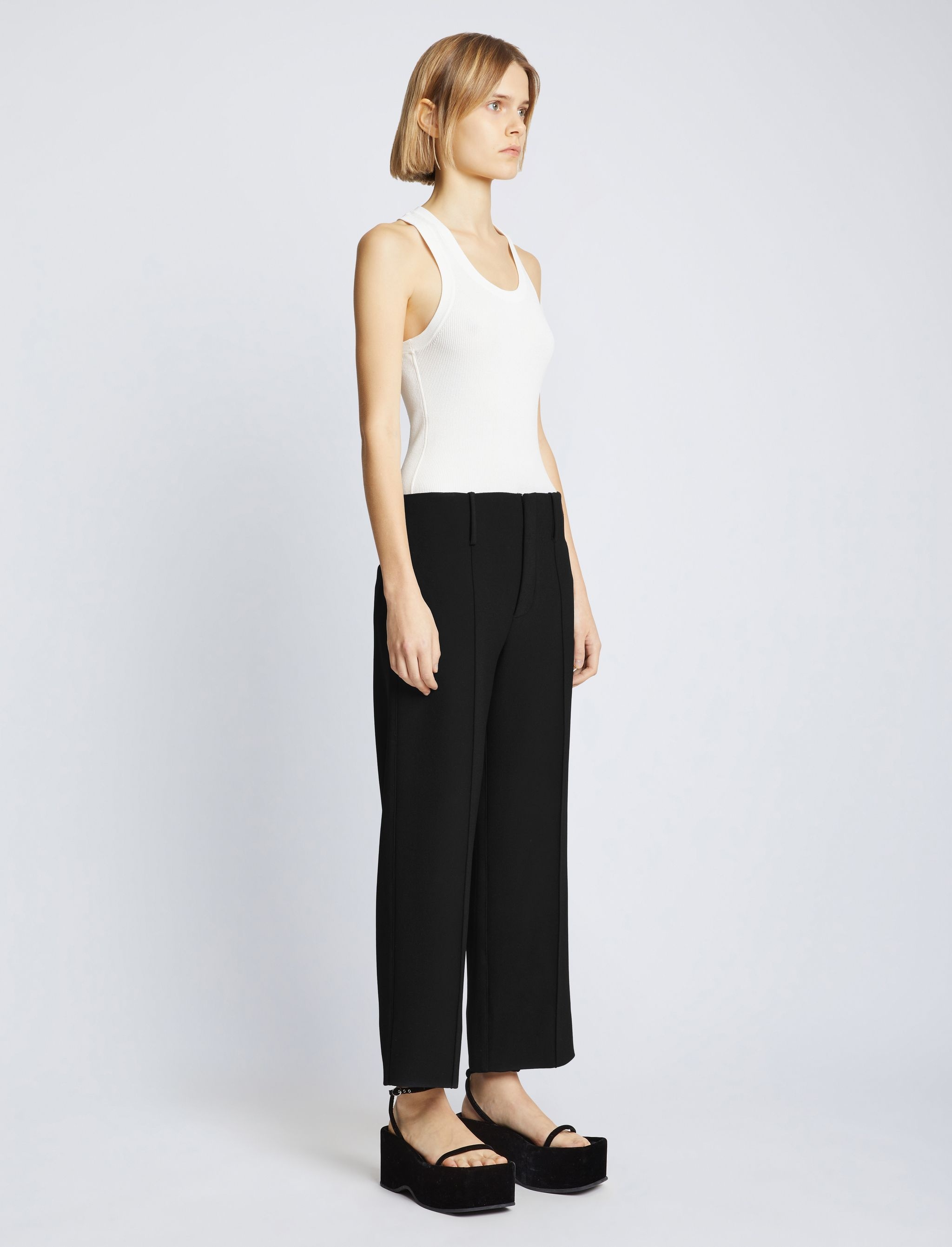 Bi-Stretch Crepe Cropped Pants - 3