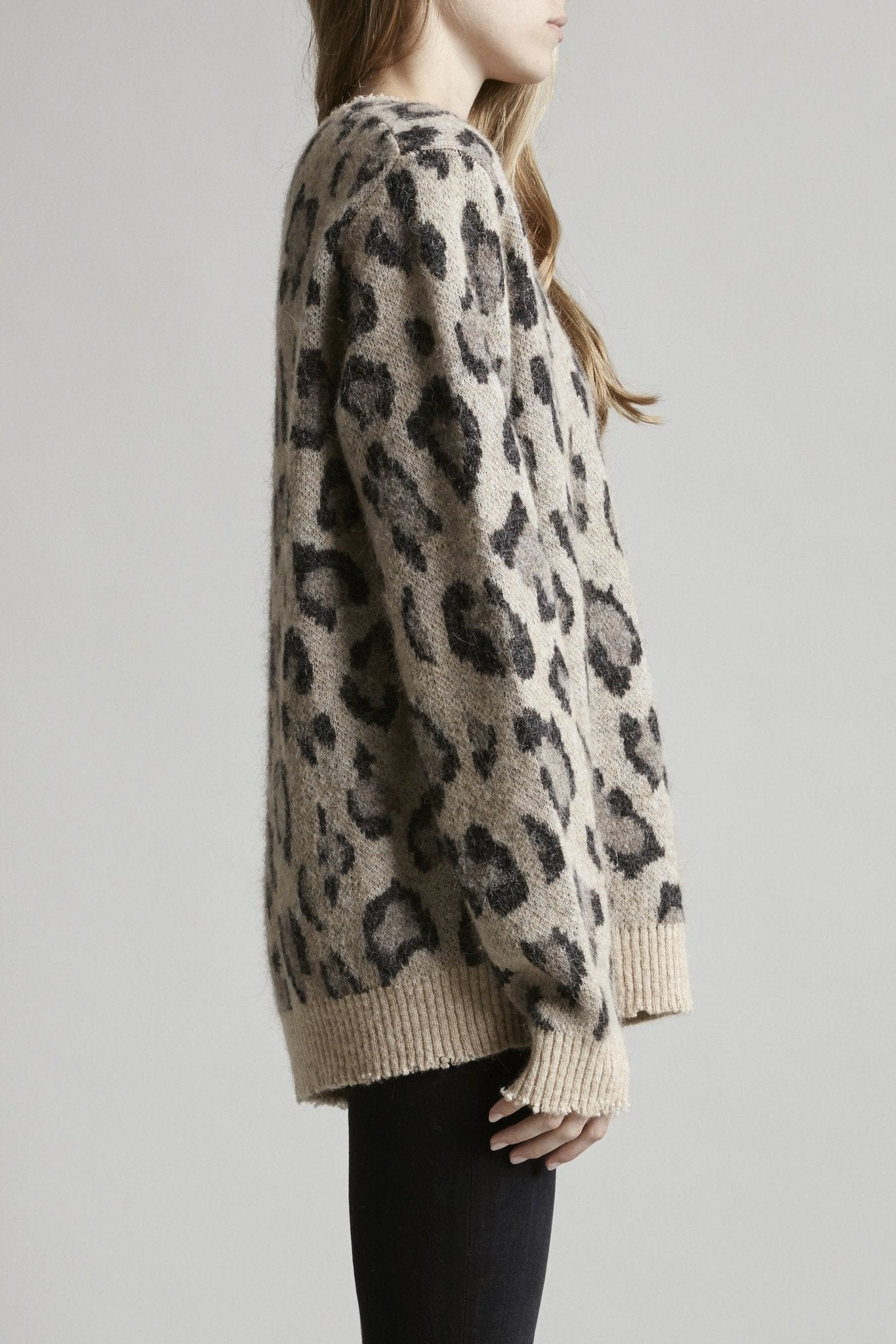 LEOPARD CASHMERE CREWNECK SWEATER - 5