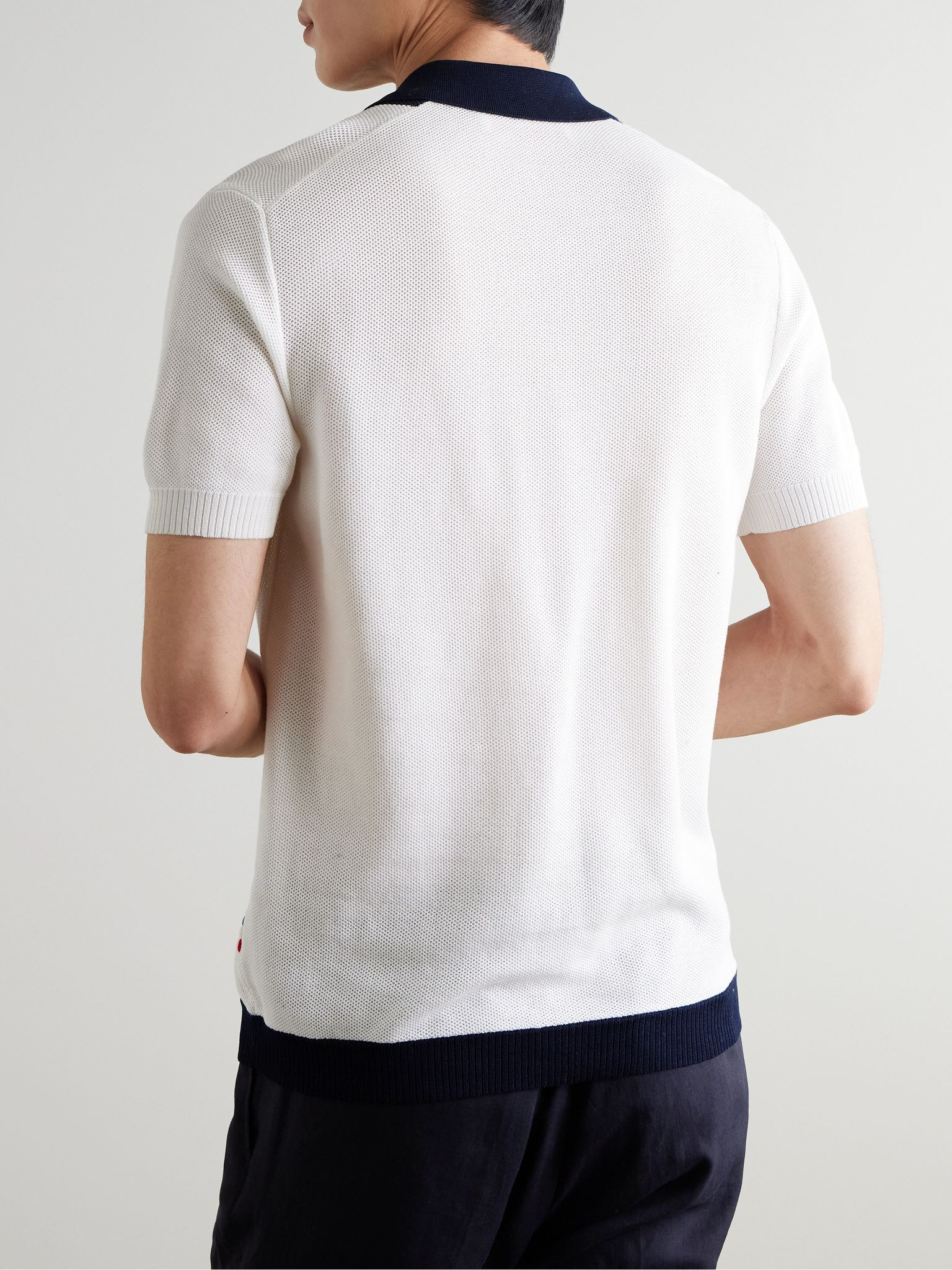 Tiernan Striped Mercerised Organic Cotton Piqué Shirt White - 3