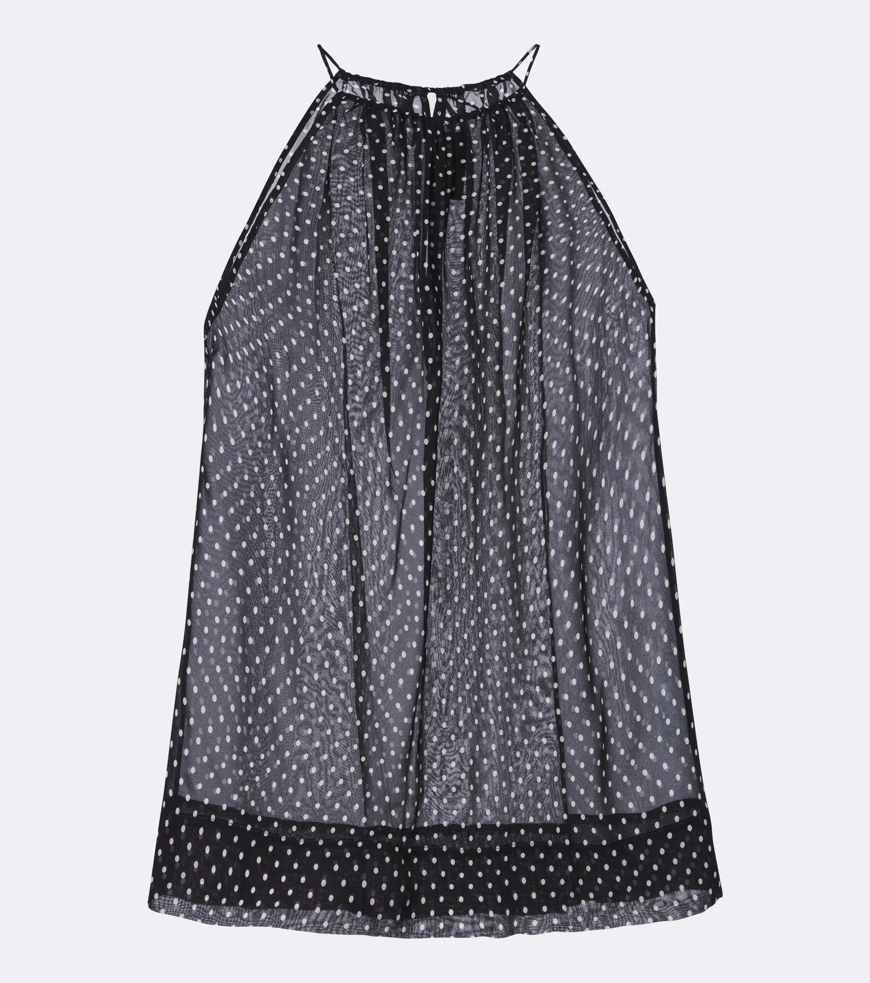Nikki halterneck polka-dot silk top - 1