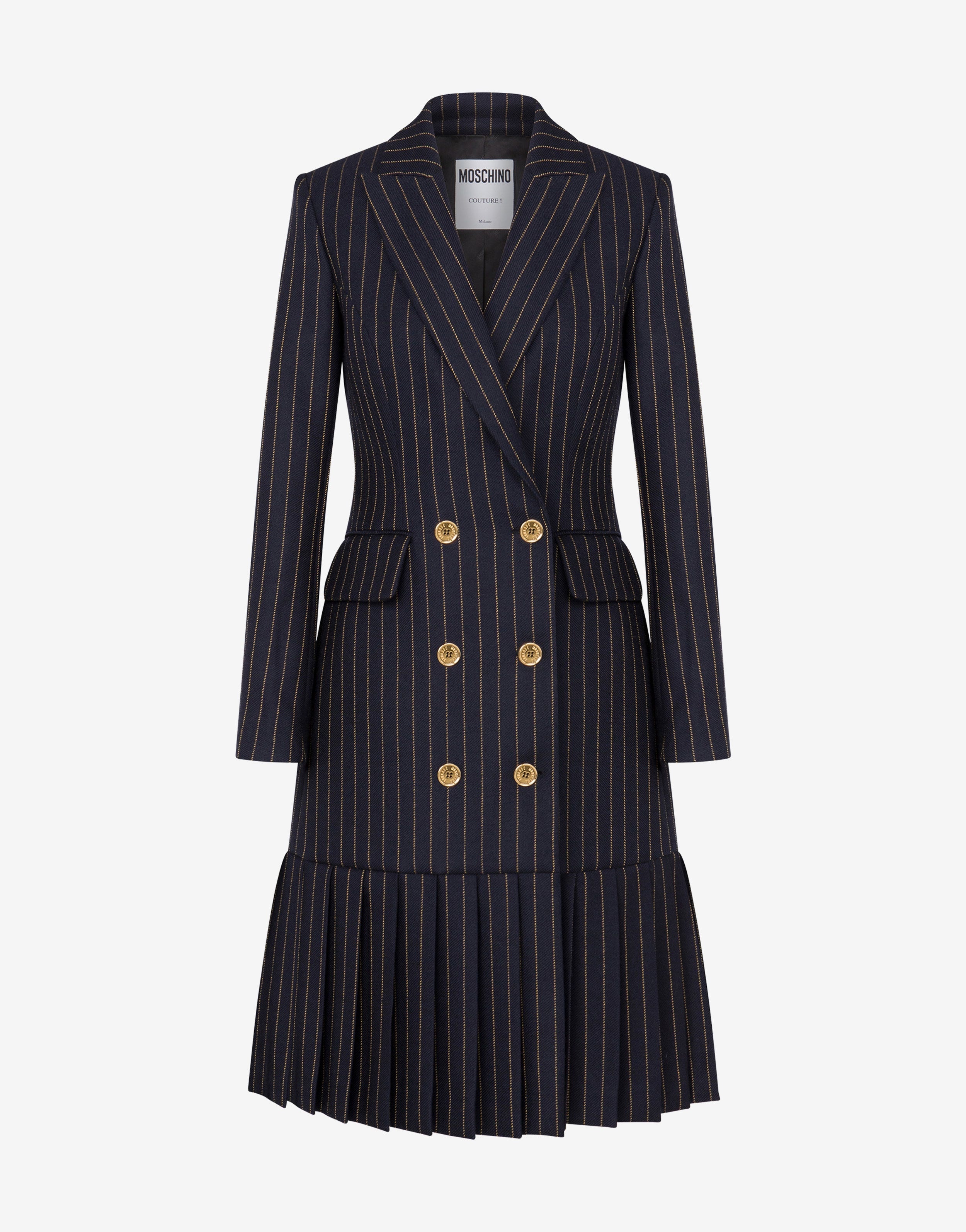 PINSTRIPE ROBE MANTEAU DRESS - 1