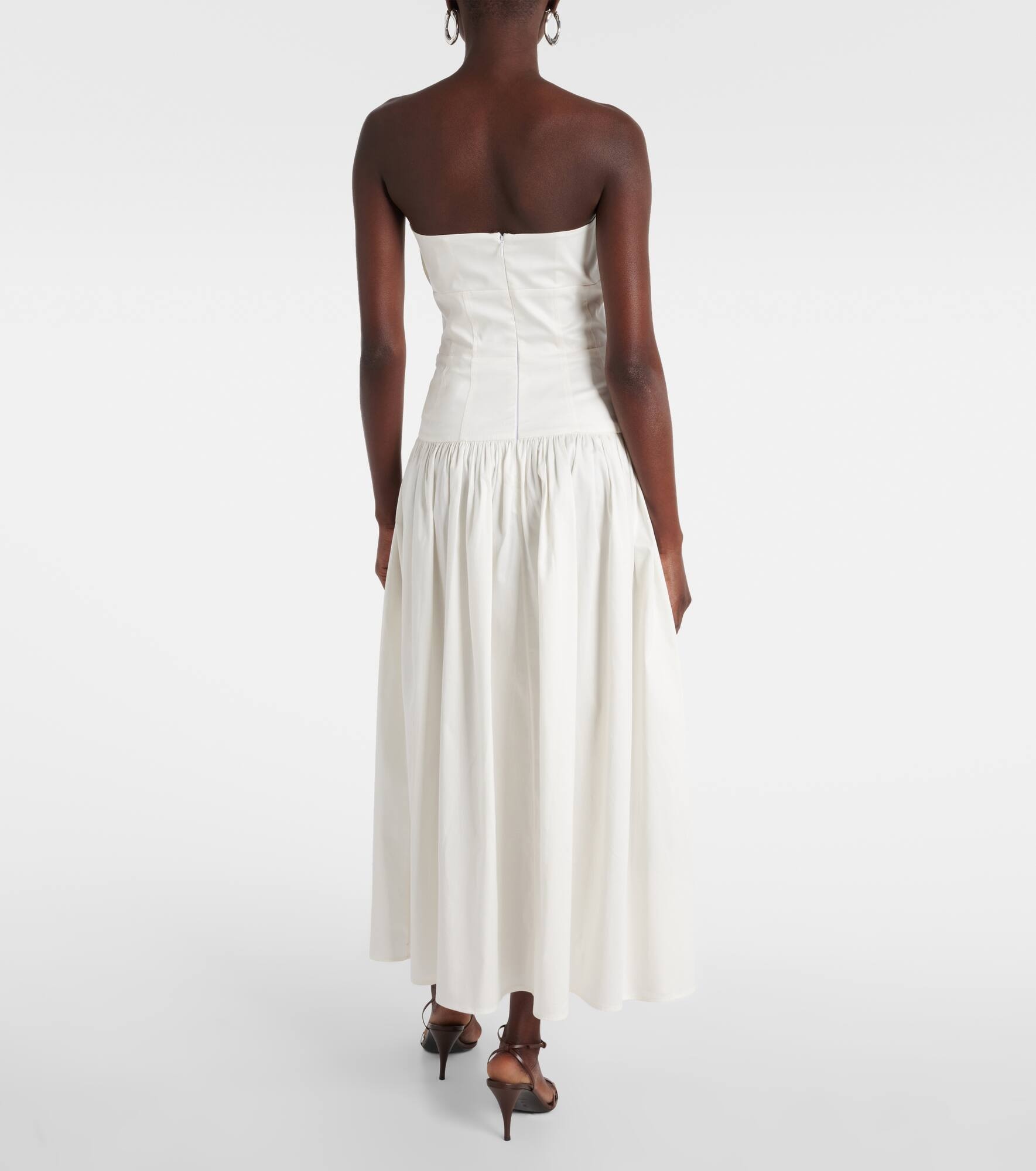 Lauryn strapless cotton midi dress - 3