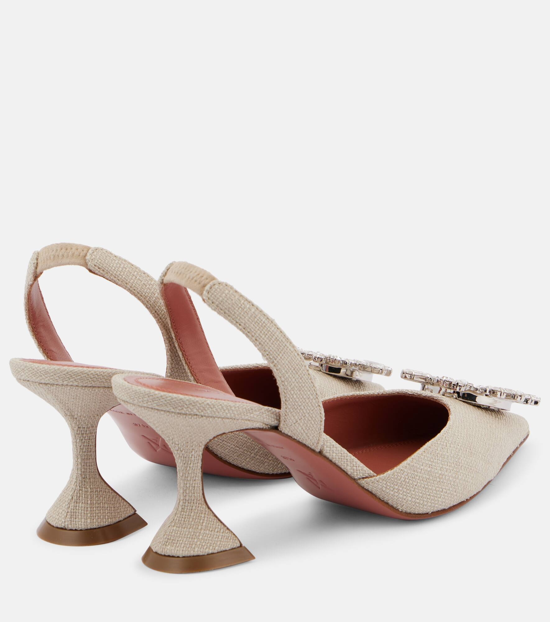 Begum 70 embellished canvas slingback pumps - 3