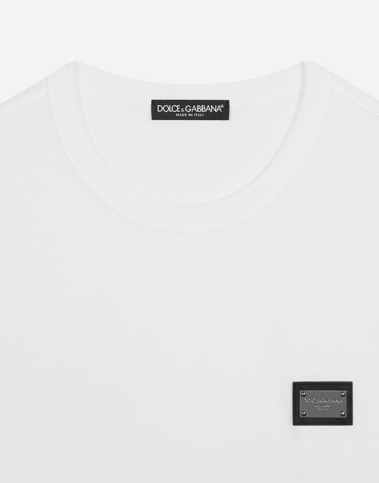 Cotton T-shirt with branded tag - 3