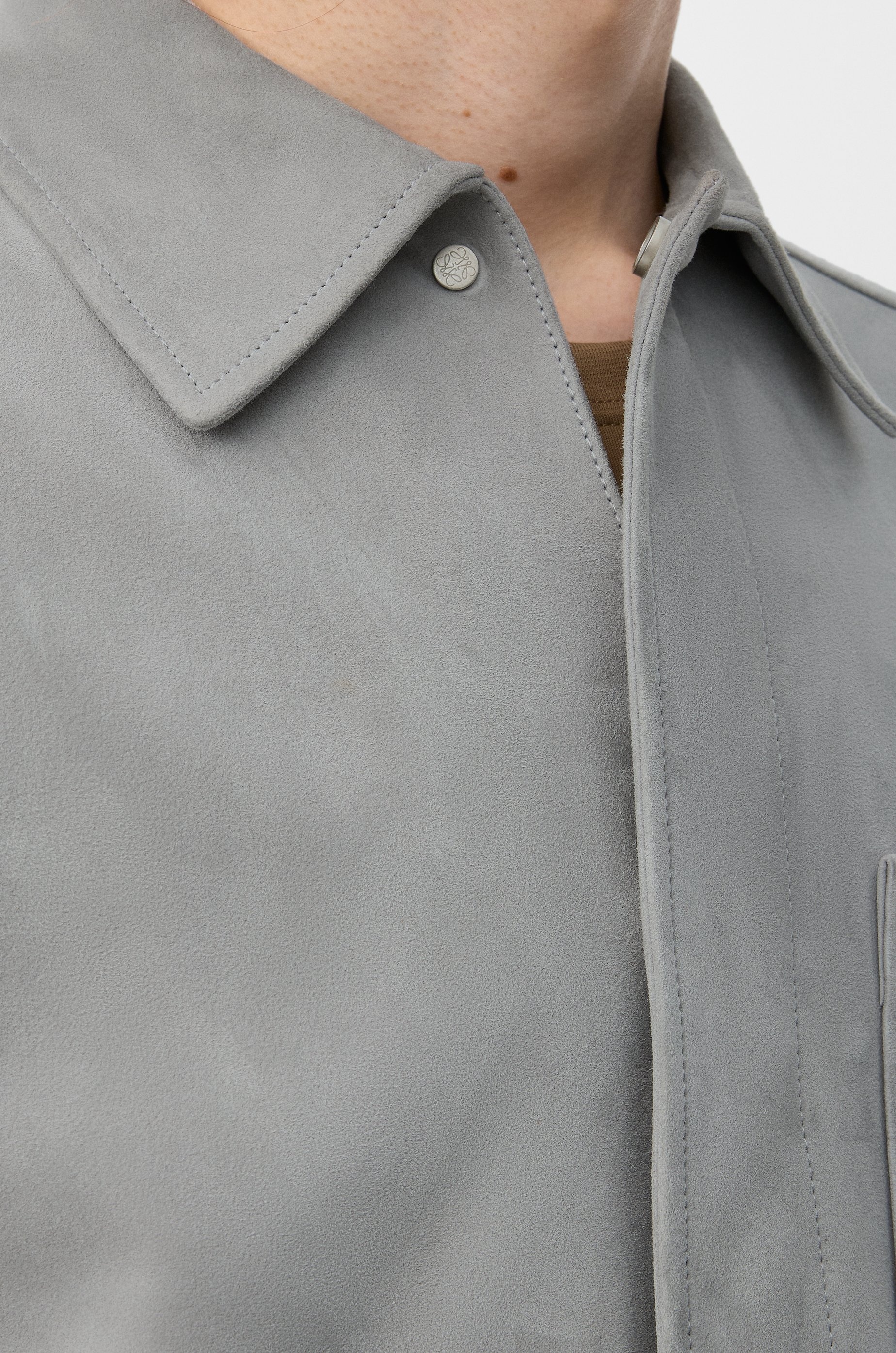 Overshirt in suede lambskin - 5