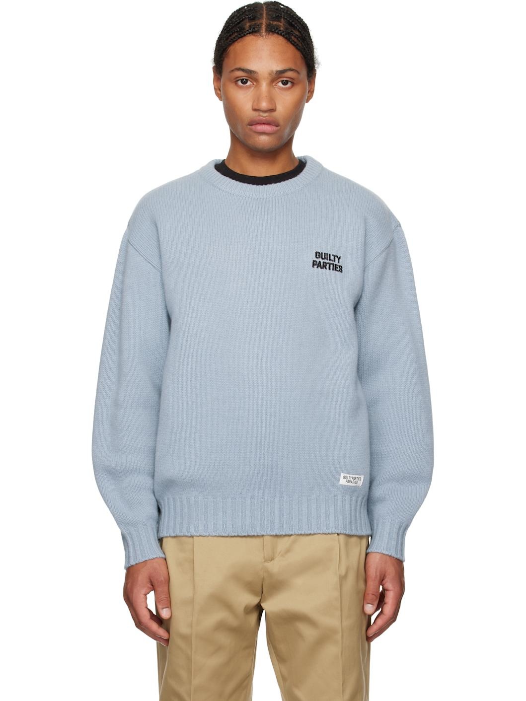 Blue Classic Knit Sweater - 1