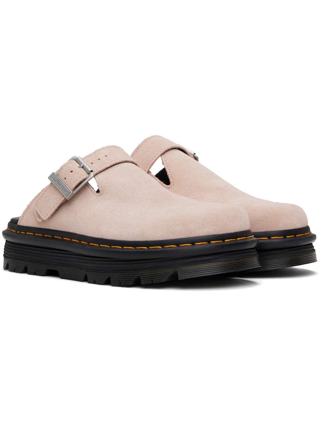 Pink ZebZag Suede Slingback Platform Loafers - 4
