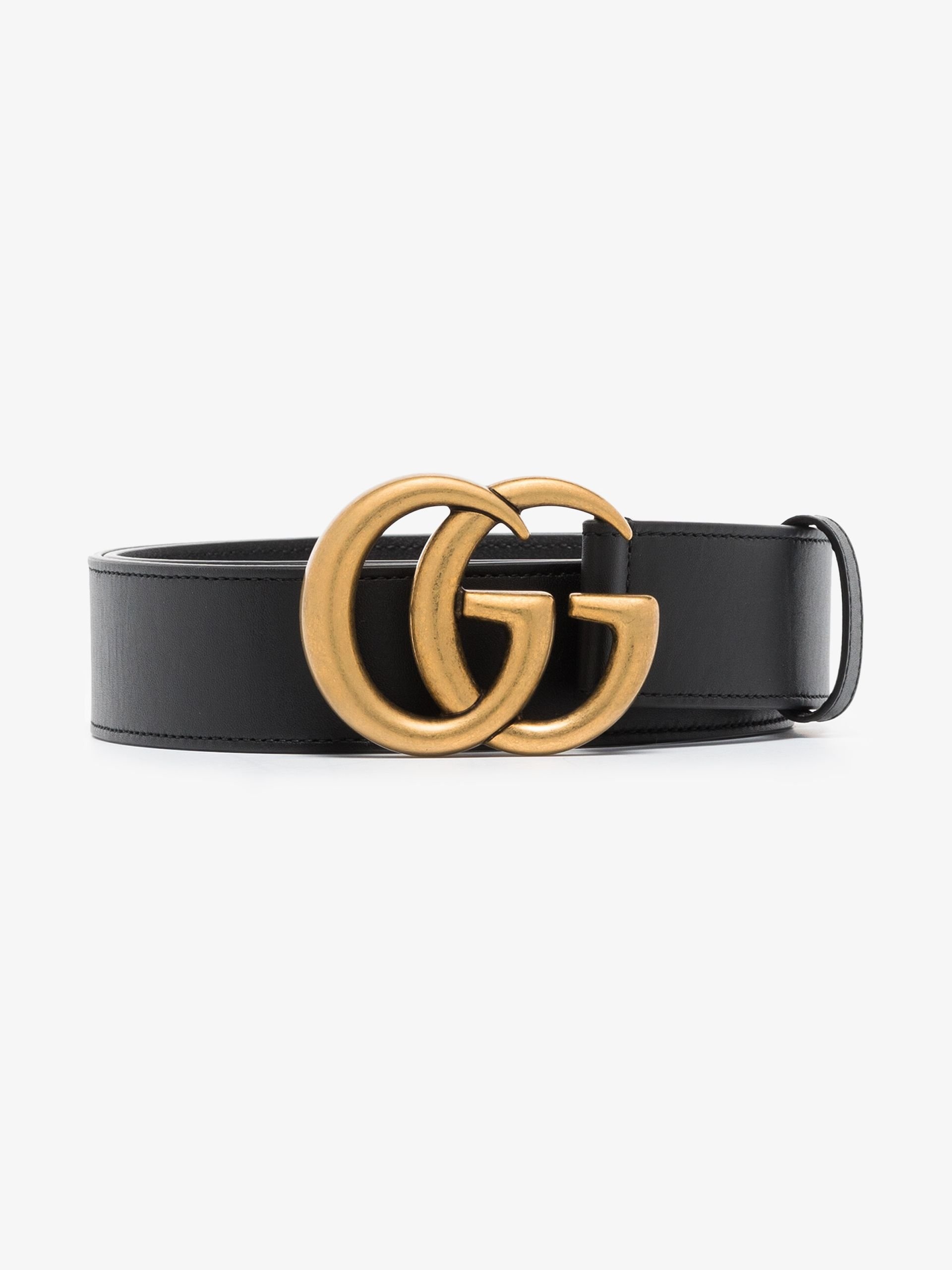 Black GG Marmont Leather Belt - 1