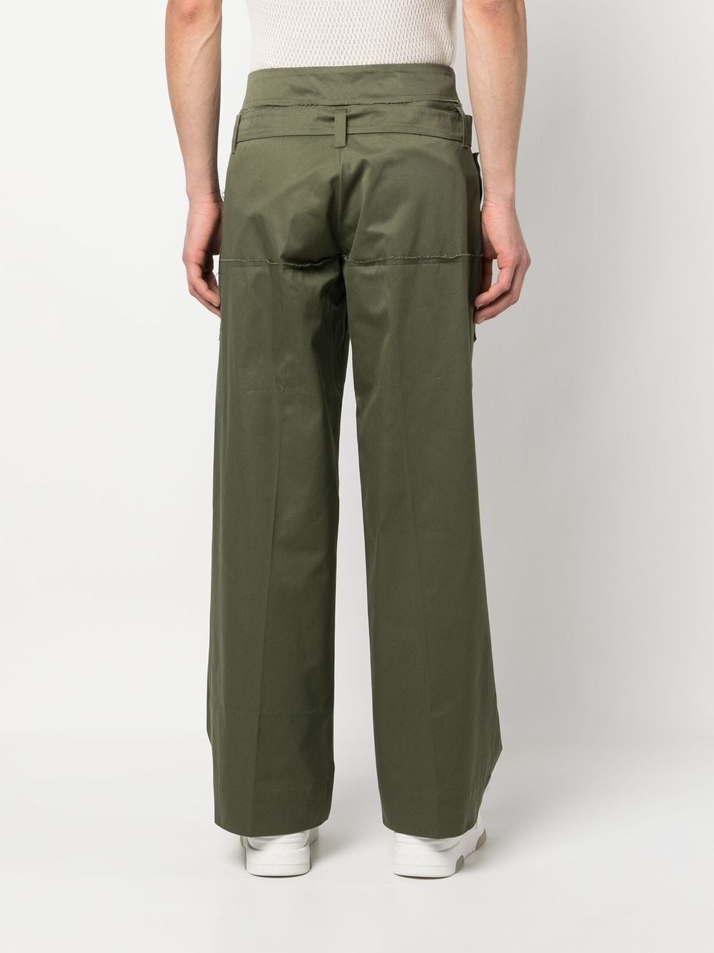 paperbag waist wide-leg trousers - 4