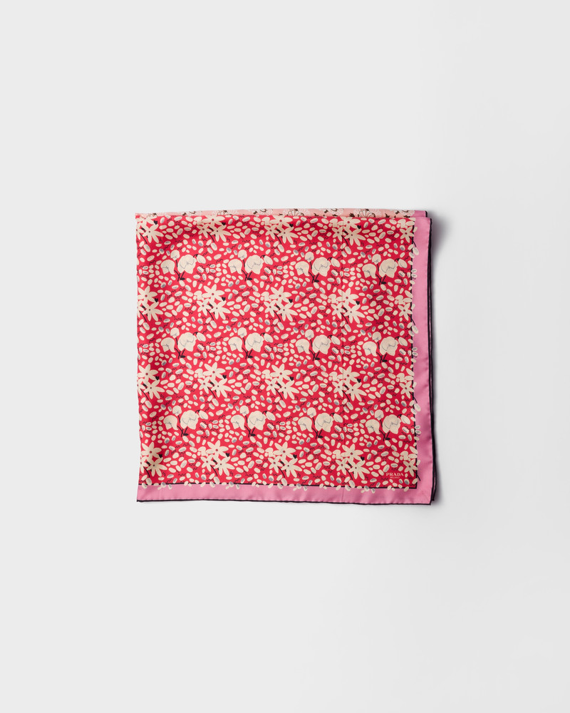 Printed silk twill scarf 90 x 90 1