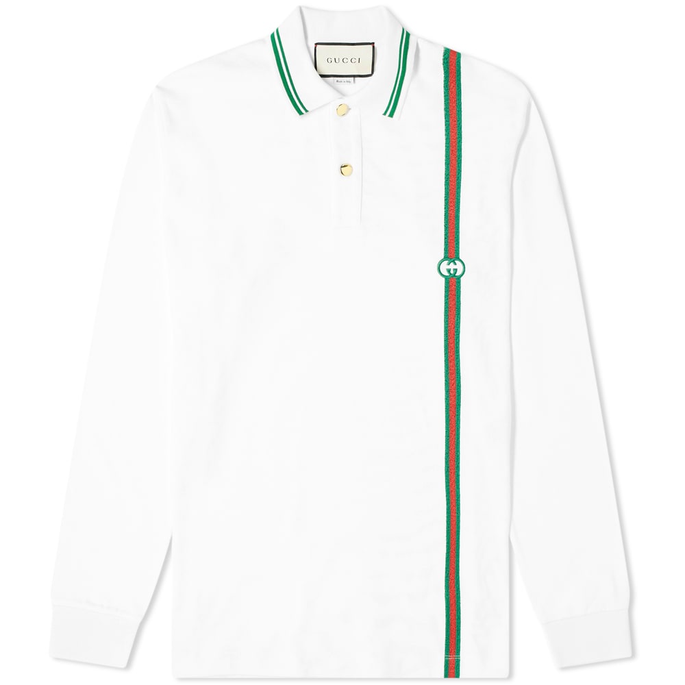 Gucci Long Sleeve Stripe Jersey Polo - 1