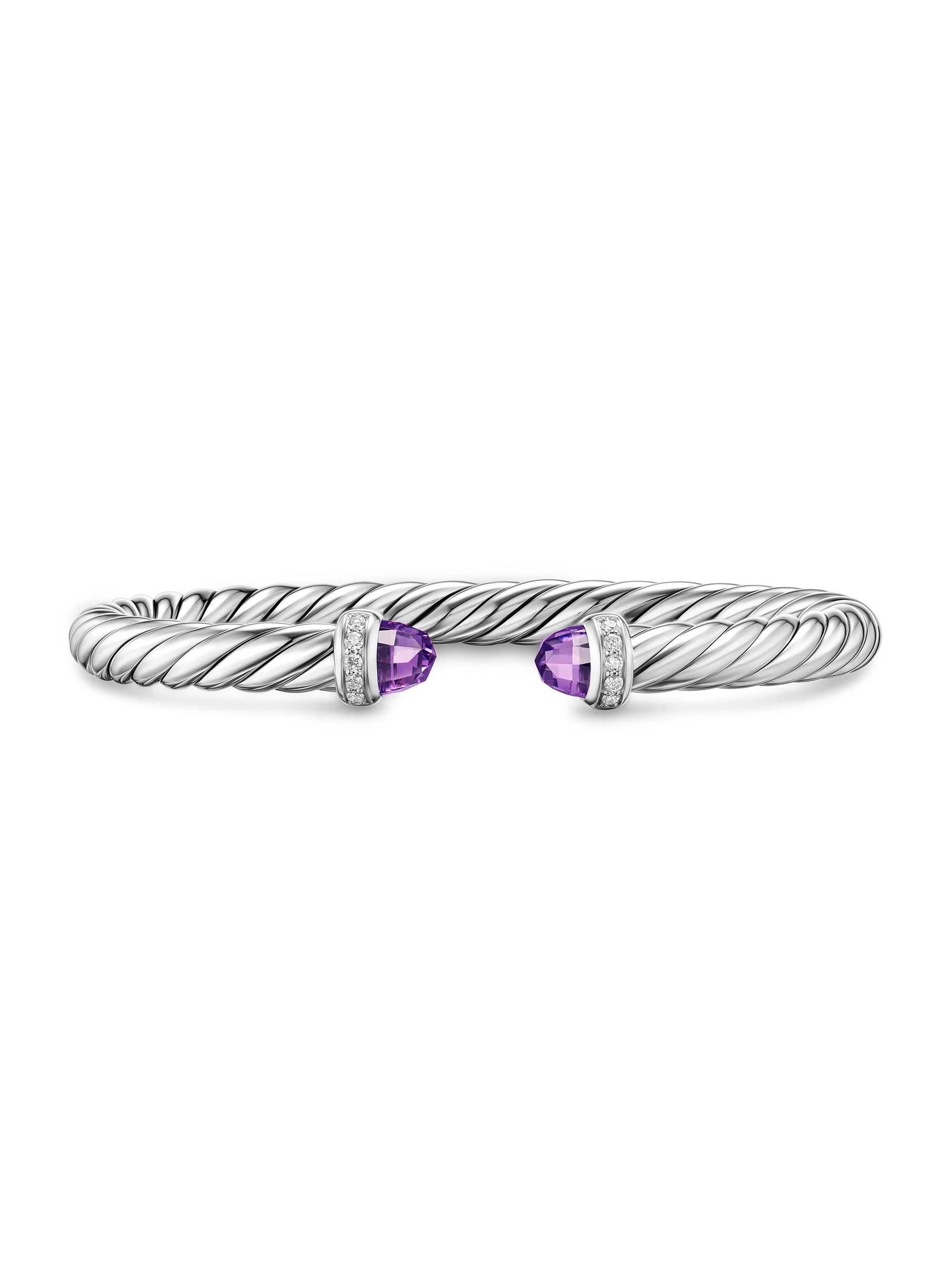 Women's Cable Flex Bracelet in Sterling Silver - Amethyst - 1