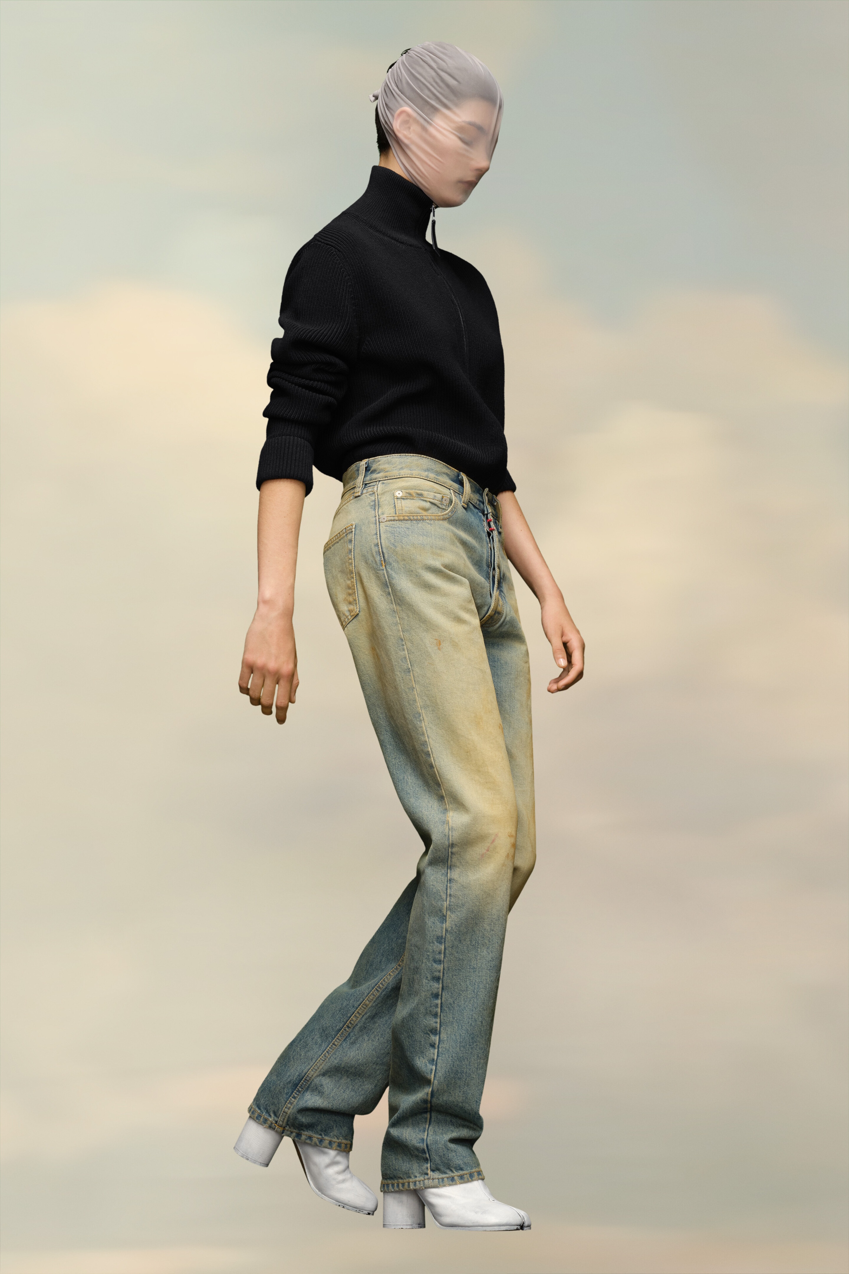 デニム・ジーパン MAISON MARGIELA DISTRESSED EFFECT MOLESKIN JEANS MAISON MARGIELA - DISTRESSED EFFECT MOLESKIN JEANS