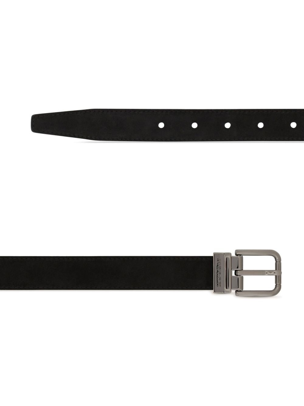 logo-engraved leather belt - 2