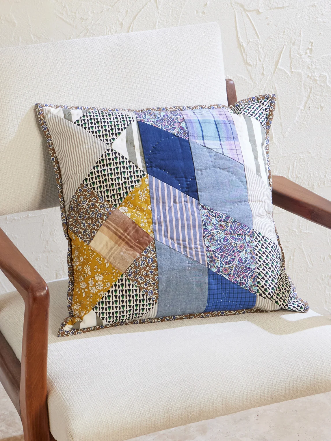 Road Runner Patchwork Cotton Cushion - 1