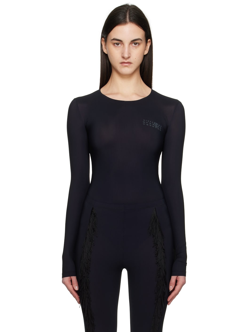 Black Lycra Jersey Bodysuit - 1