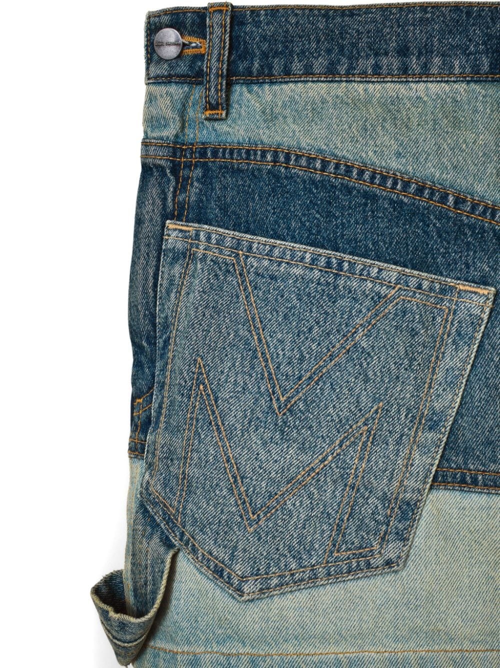 patchwork denim miniskirt - 6