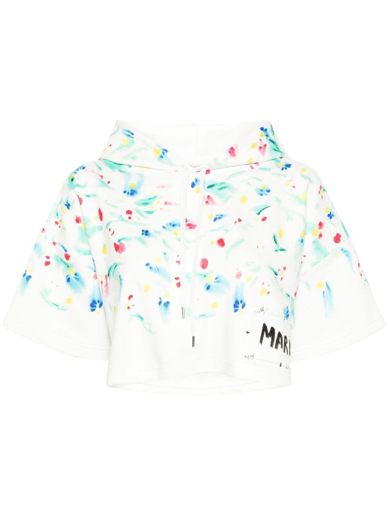 floral-print cotton hoodie 1