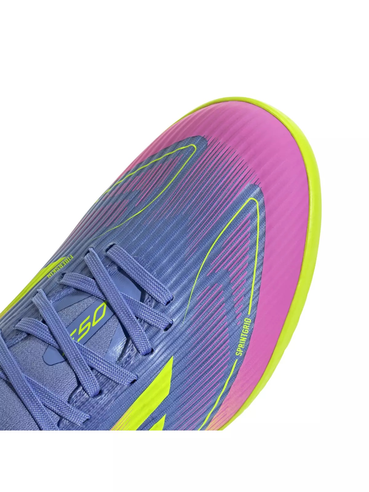 F50 League Mid Turf "Blue Fusion/Lucid Lemon/Lucid Pink" Women's Soccer Shoe - 5