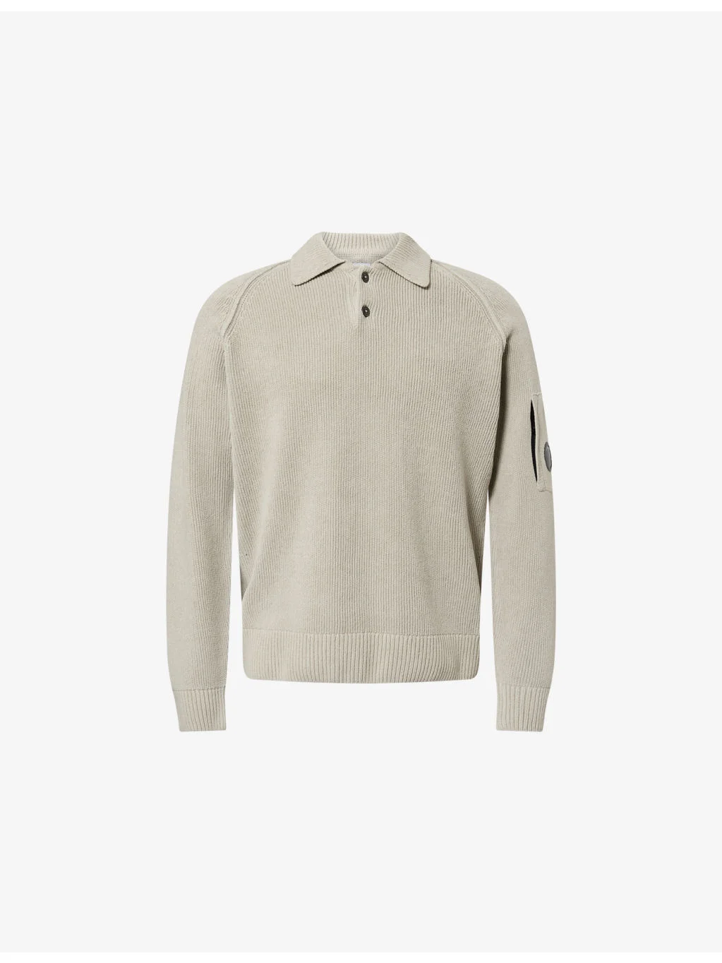 Brand-Lens Ribbed Cotton Polo Jumper - 1
