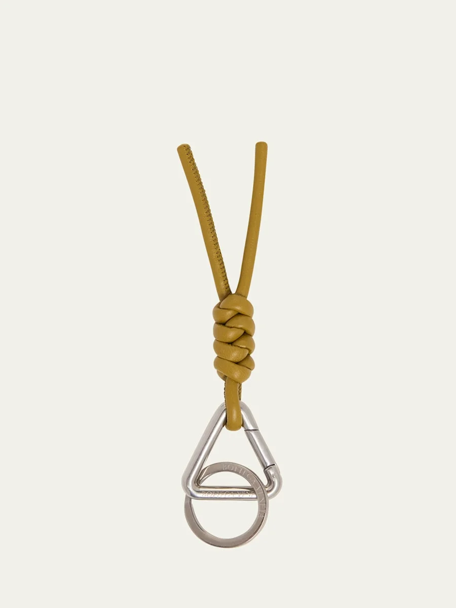 Men's Triangle Knot Key Ring in Napa Leather - 1