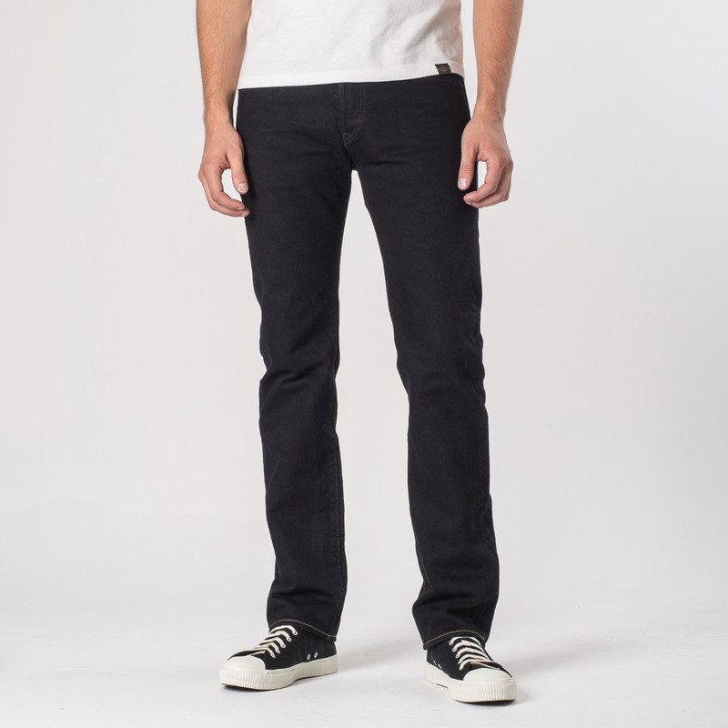 Iron Heart IH-777S-142od 14oz Selvedge Denim Slim Tapered Cut Jeans - Indigo Overdyed Black outlook