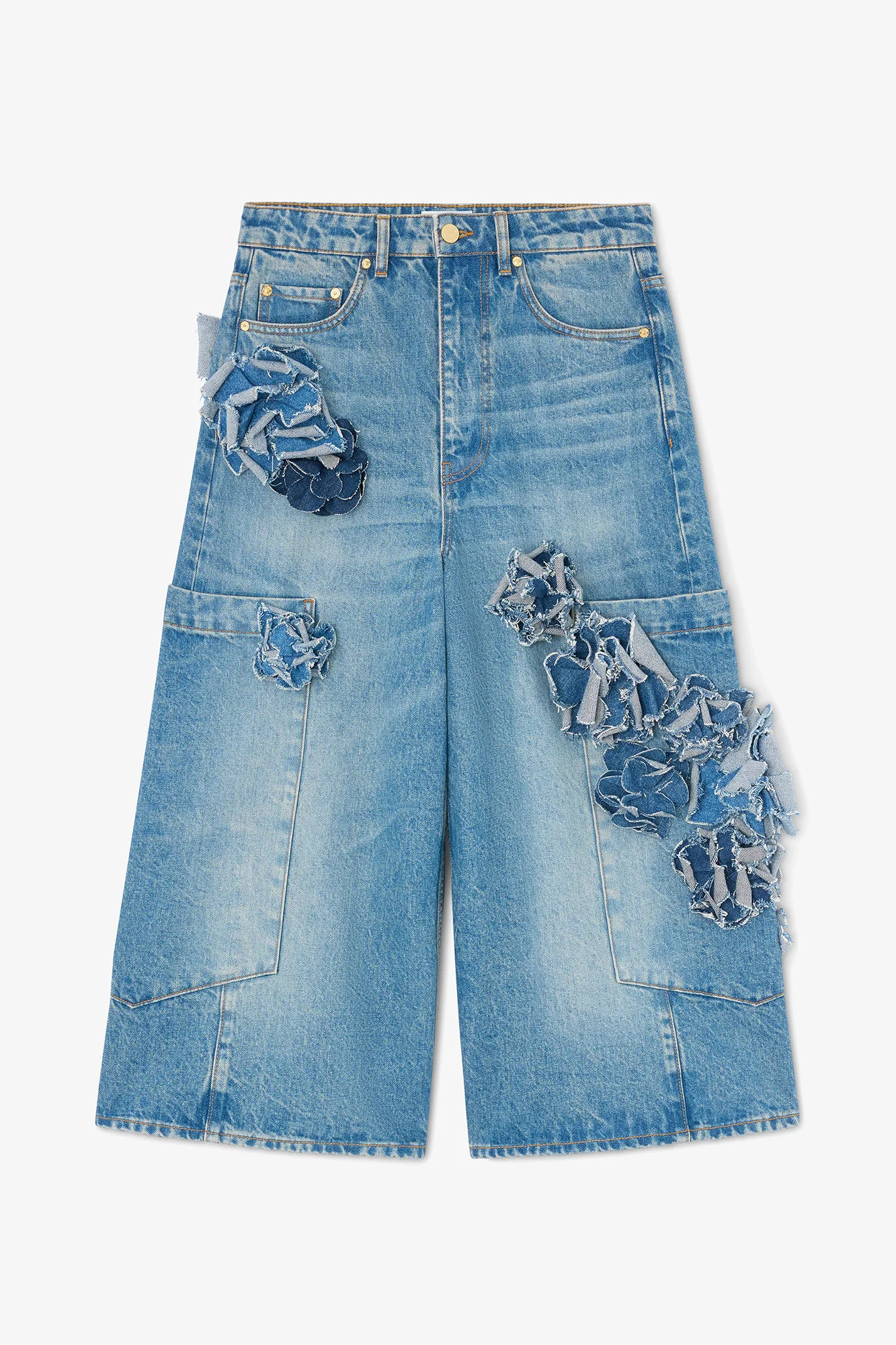 BAGGY CROPPED JEANS IN RIGID DENIM - 1