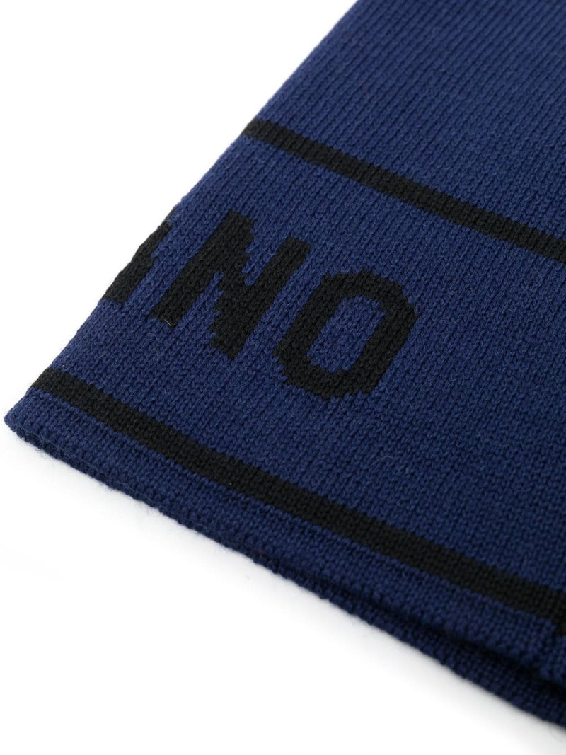 Moschino logo-intarsia knitted beanie outlook