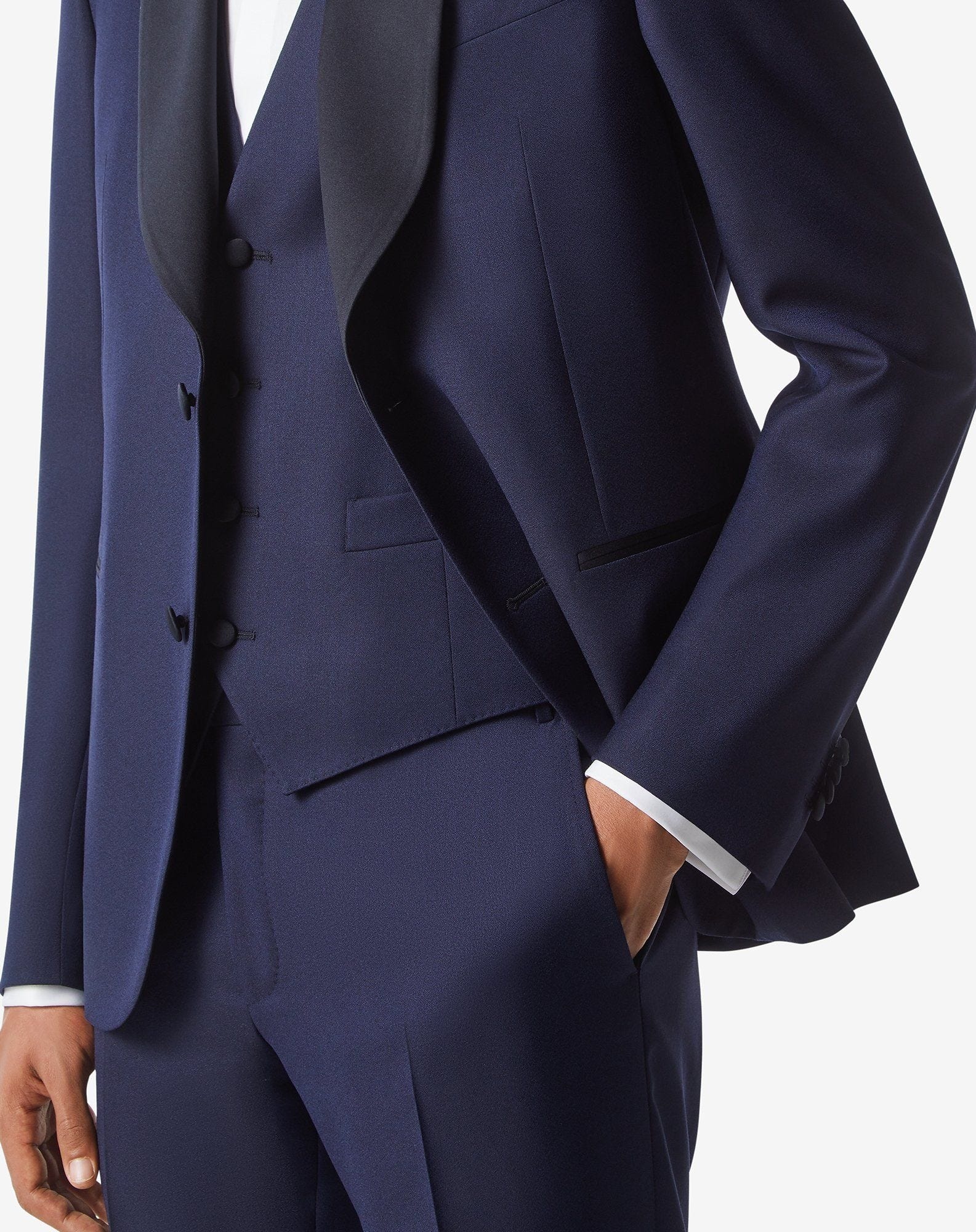 Blue S120's wool sablé tuxedo - 5