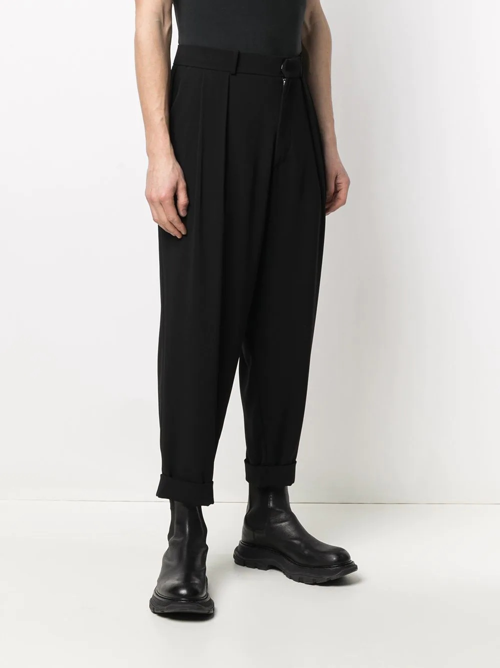 pleat-detailing slouchy trousers - 3