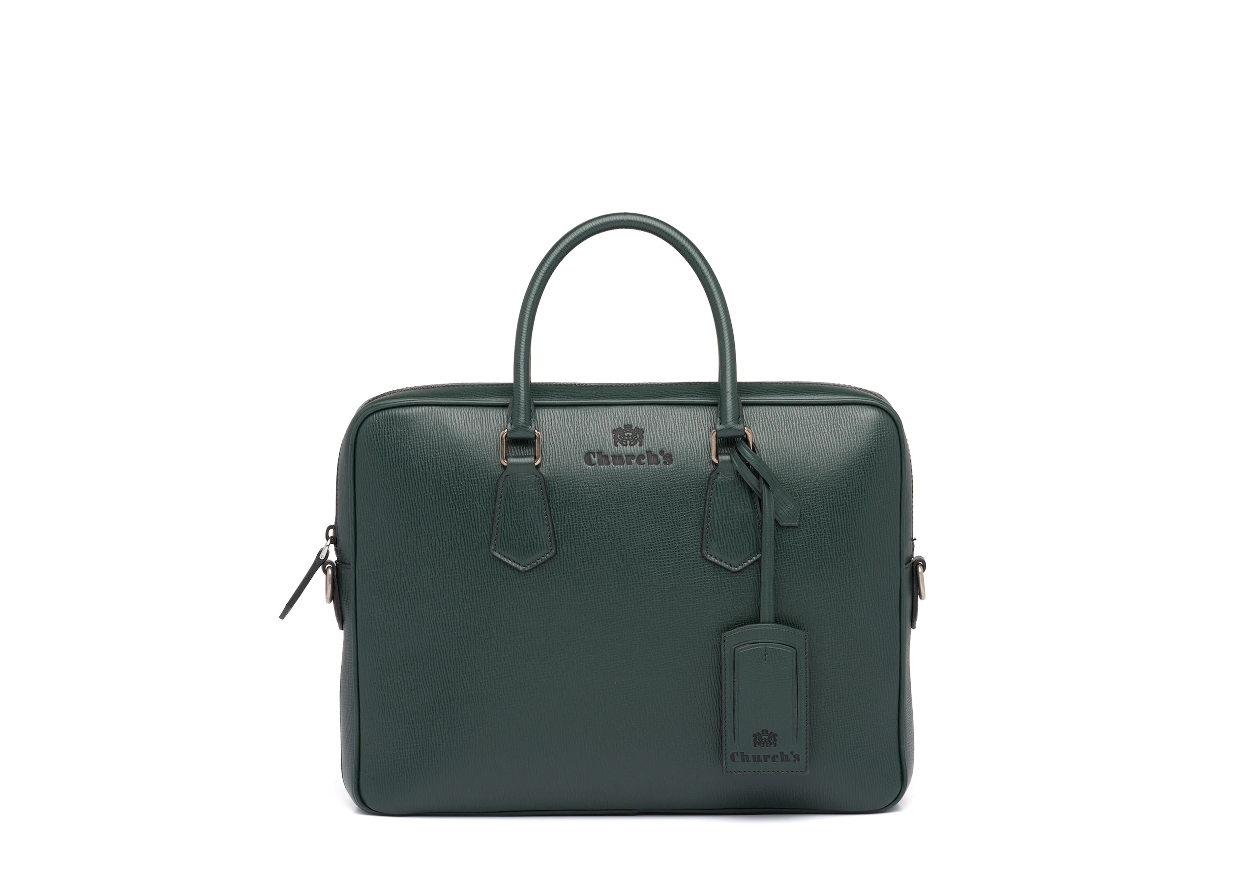 Craven
St James Leather Laptop Bag Emerald - 1