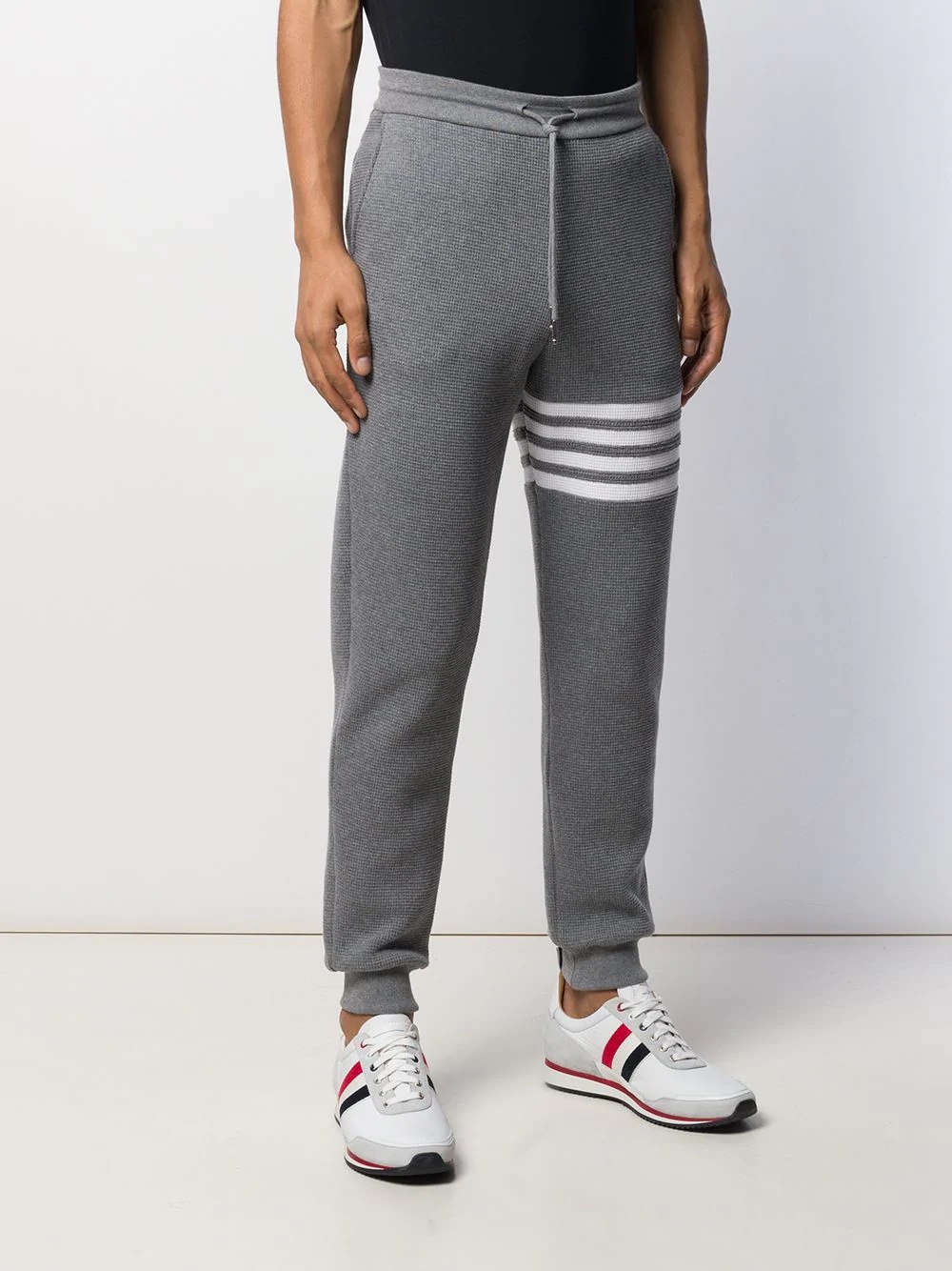 4-Bar waffle stitch track pants - 3