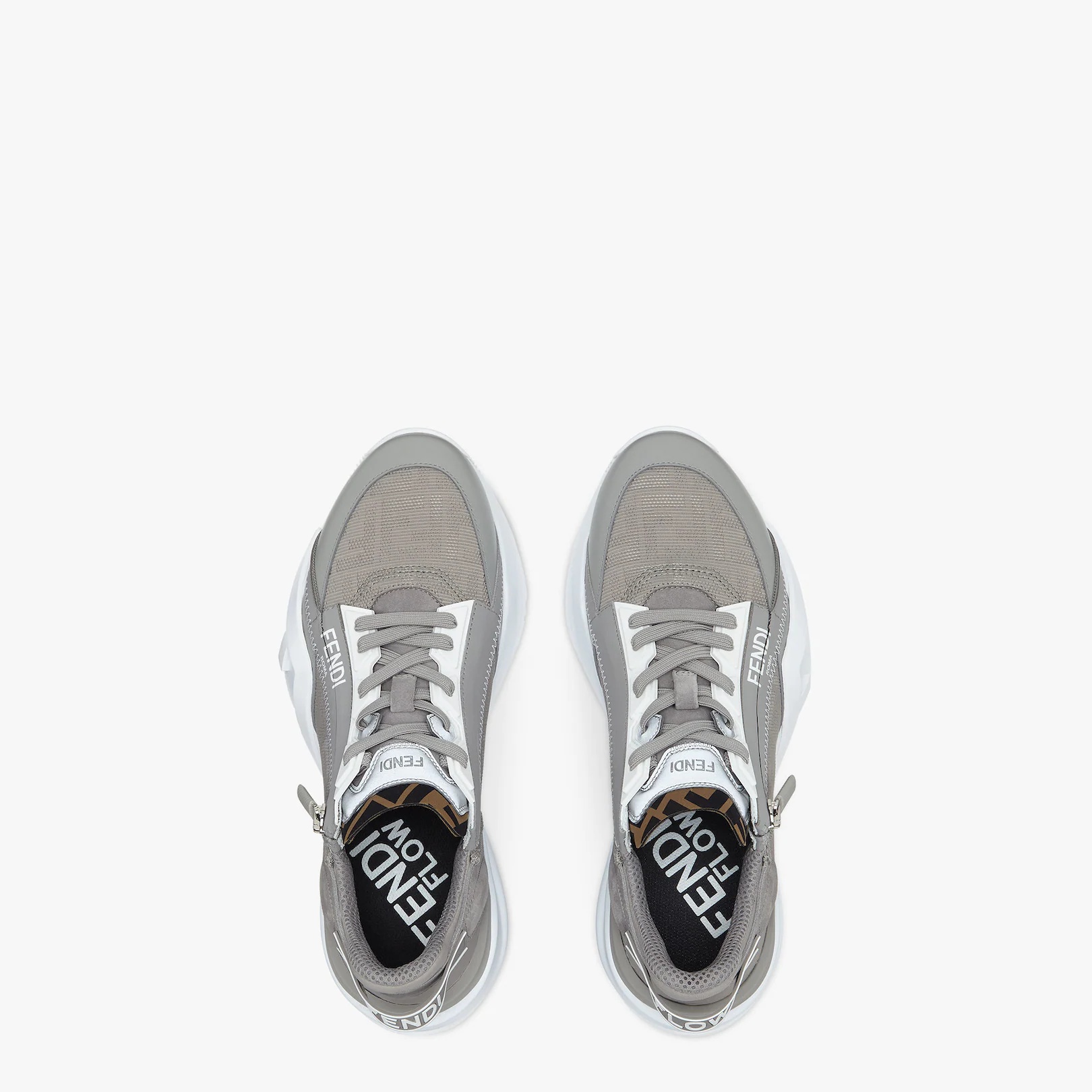 Grey fabric trainers - 4