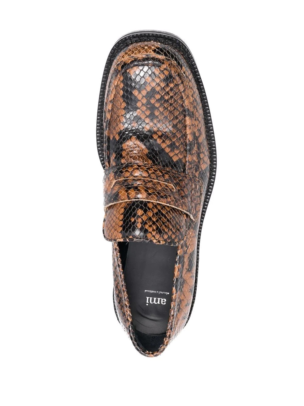 snakeskin-effect leather loafers - 4
